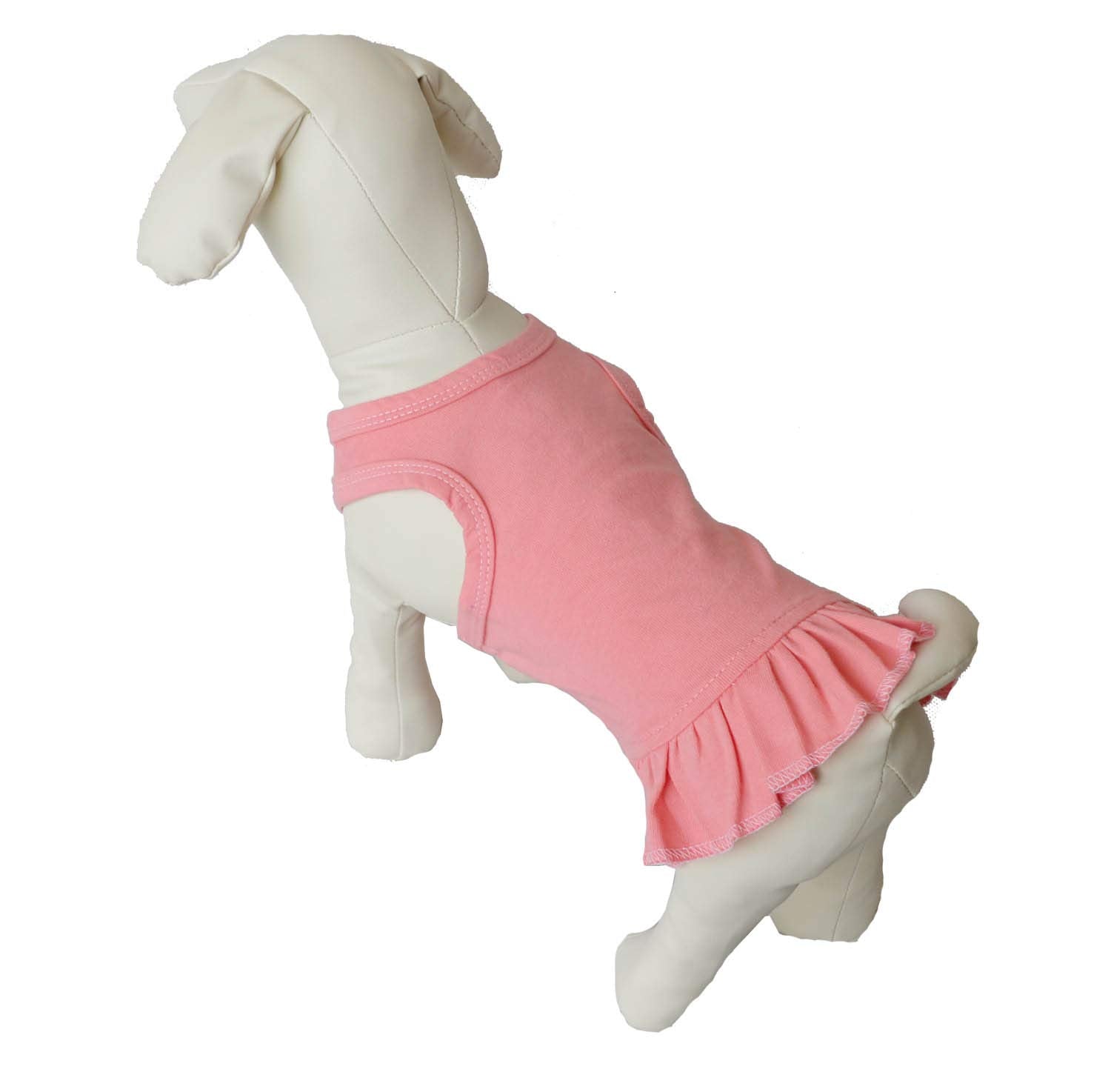 Lovelonglong 2019 Dog Dress Sports Tee-Dresses Tanks Top For Miniature Small Size Female Dogs 100% Cotton M Lotuspink