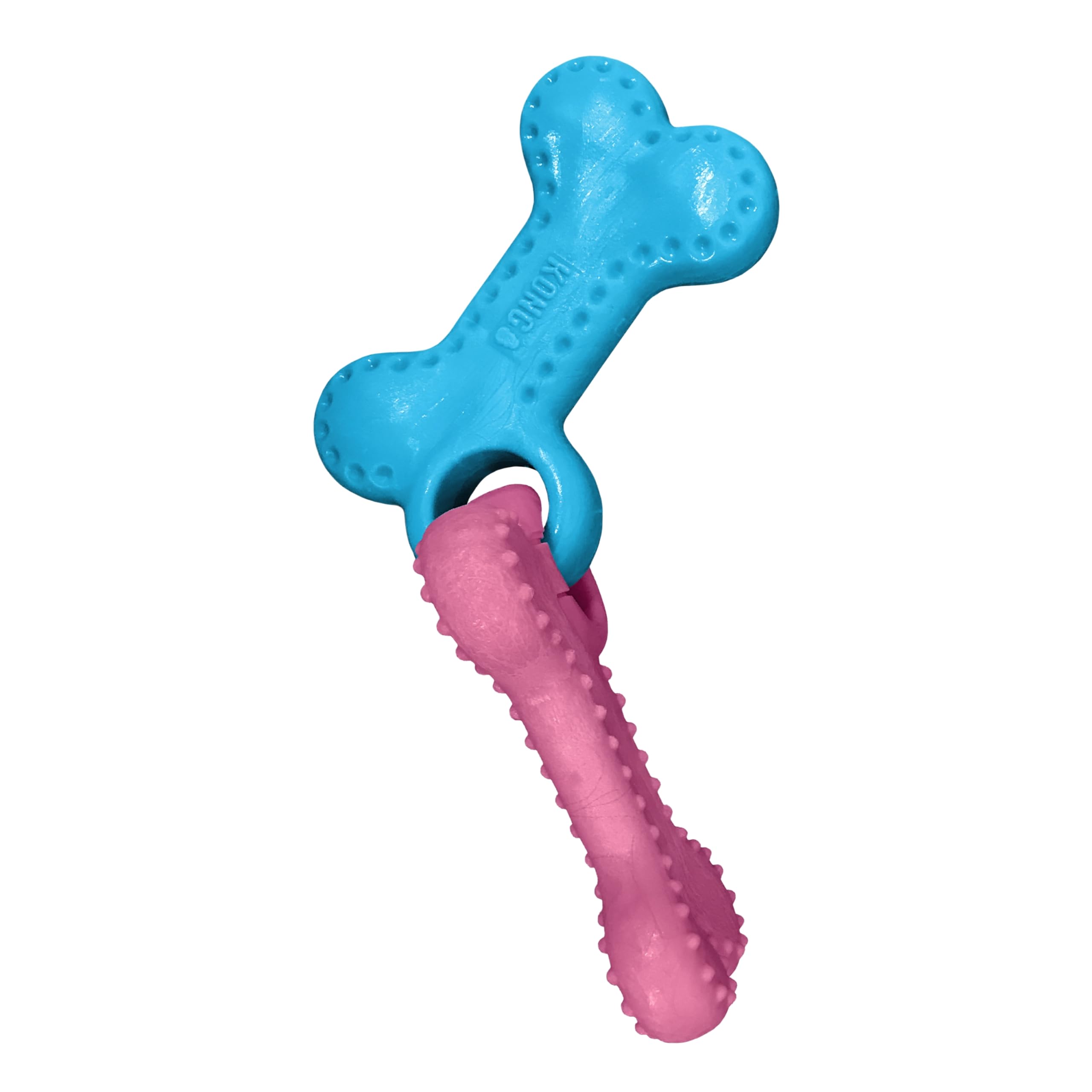Kong Chewstix Puppy Linked Dog Bone, Durable Chew Toy For Teething, Real Wood With Coconut Scent, Promotes Healthy Chewing, Soot