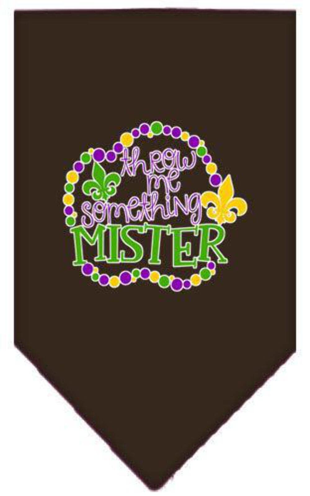 Mirage Pet Product Throw me Something Screen Print Mardi Gras Bandana Lime Green Small