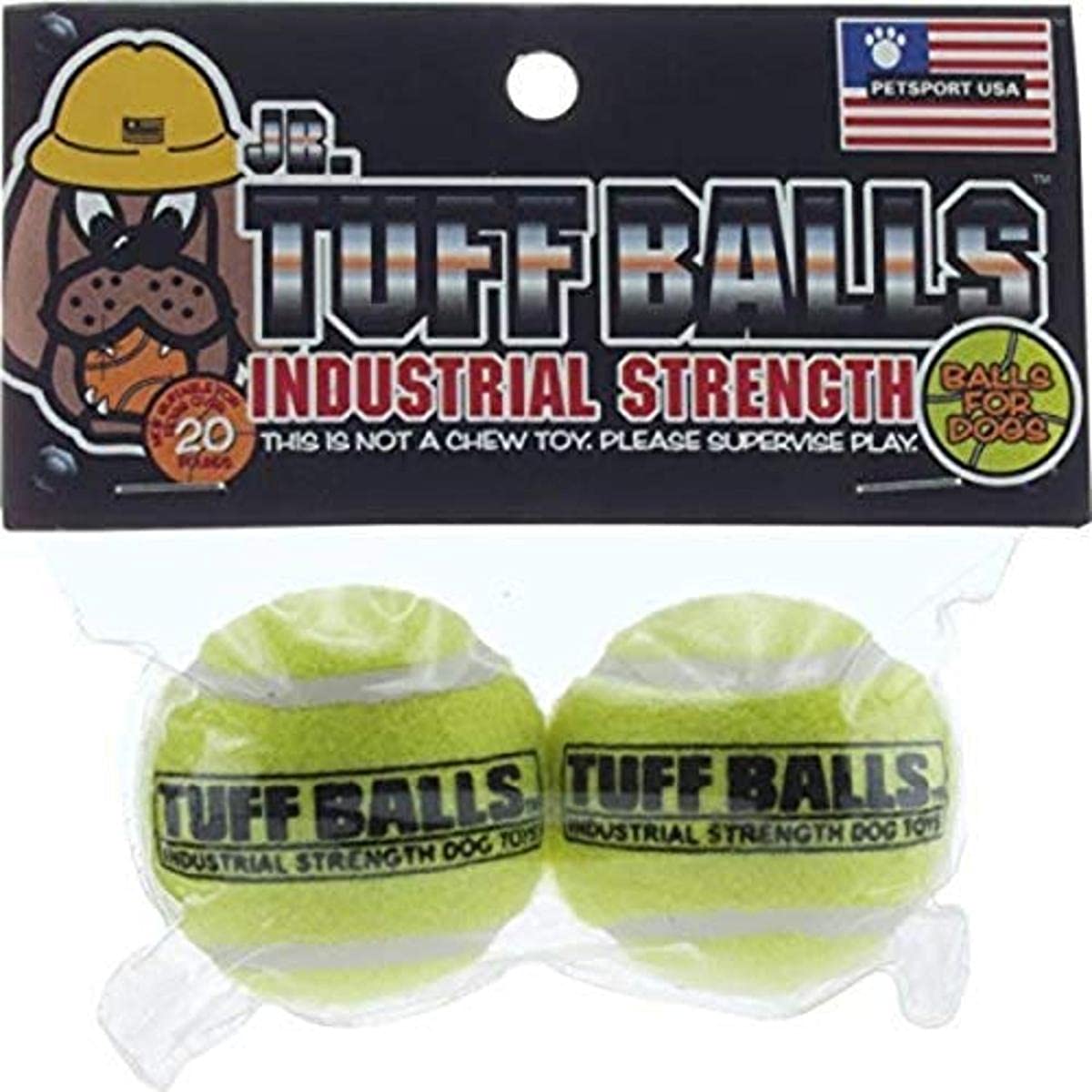 Petsport Jr. Tuff Balls Dog Toy, 2 Pack