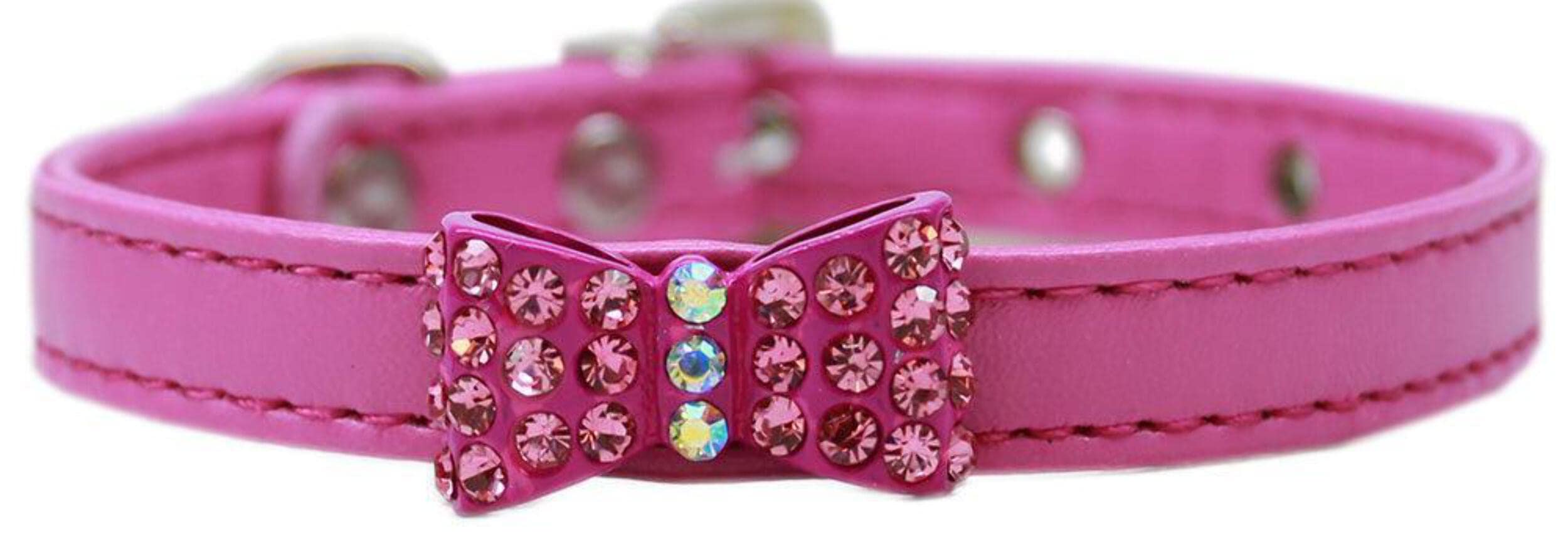 Dog, Puppy & Pet Fashion Collar, Bow-Dacious Crystal Red 16