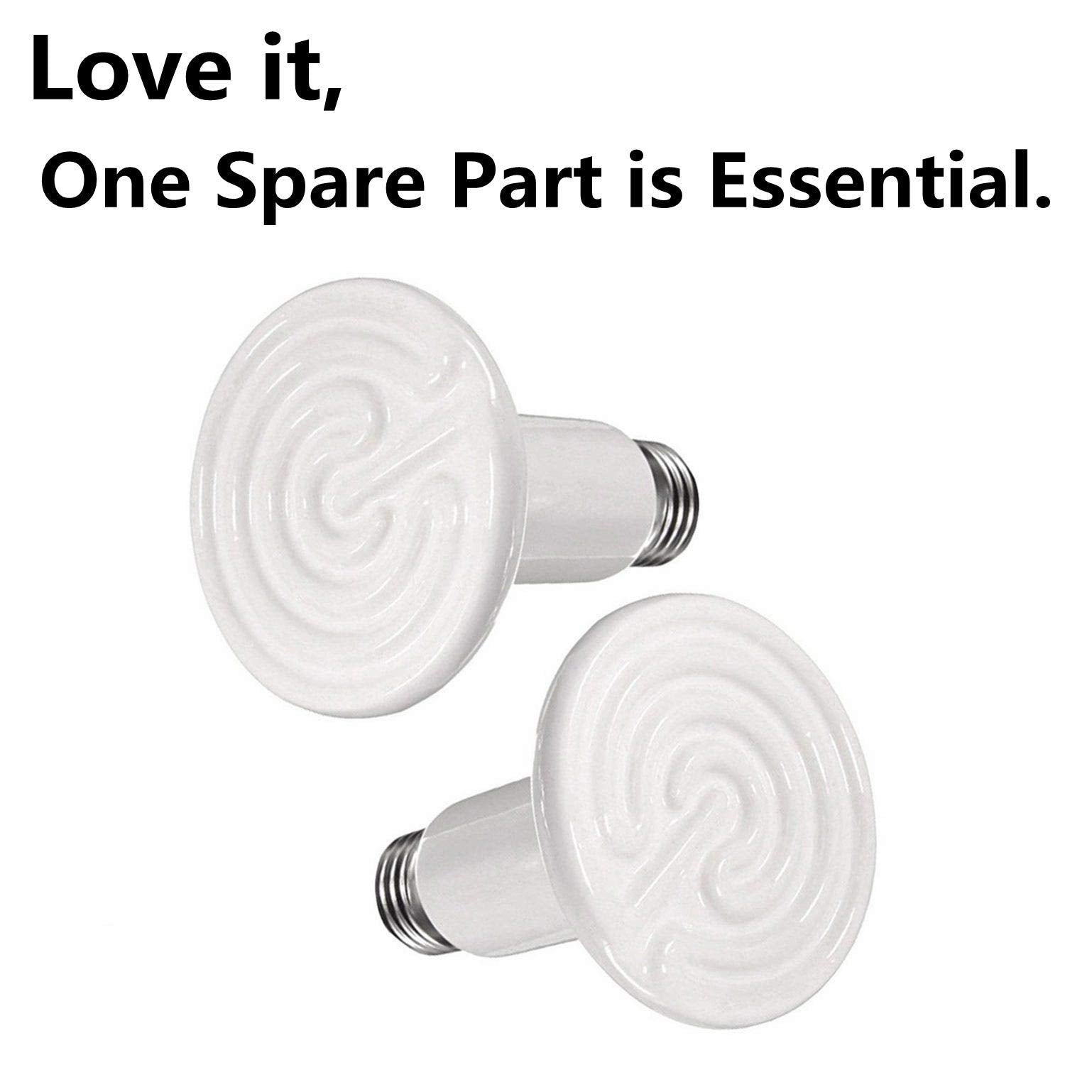 BOEESPAT Ceramic Heat Emitter 150W 2pack Reptile Heat Lamp Bulb Chicken Heater Light for Pet Brooder Coop Lizard Turtle Aquarium