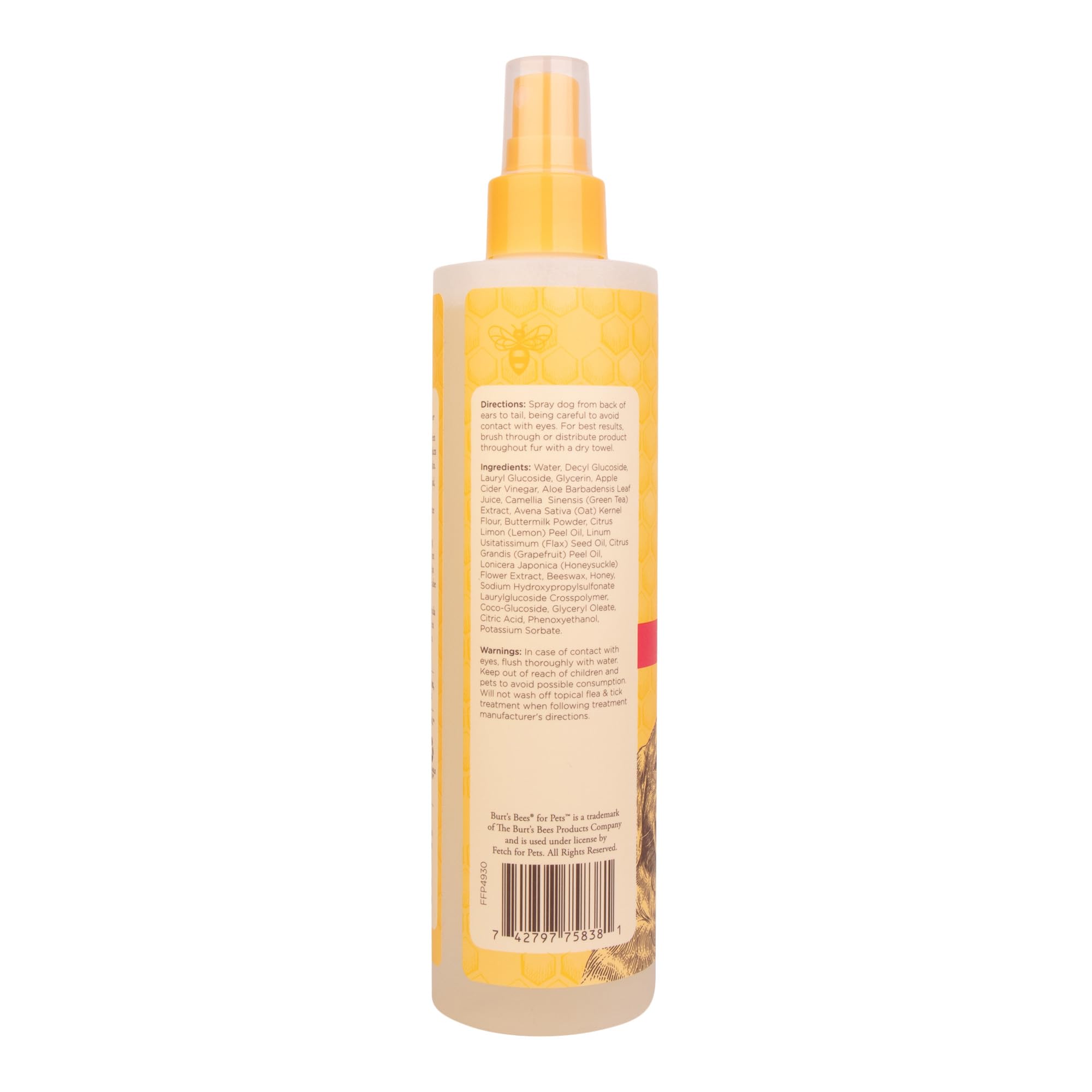 Burts Bees for Pets Hot Spot Spray with Apple Cider Vinegar and Aloe Vera, 6pk, 95% Natural Origin Formulas, Dog Spray for Itch