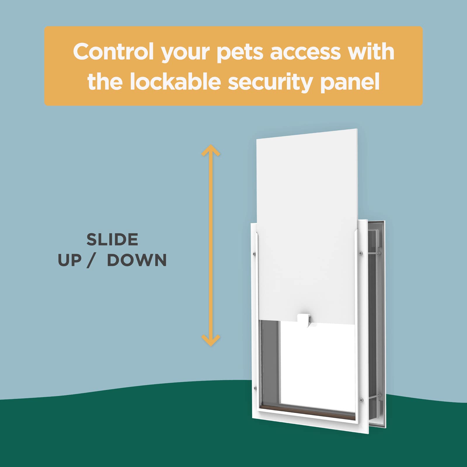 Hakuna Pets Deluxe Aluminum Pet, Cat And Dog Door With 2-Way Locking Panel For Screens, Doors And Walls Up To 2.8' Thick, X-Large, White