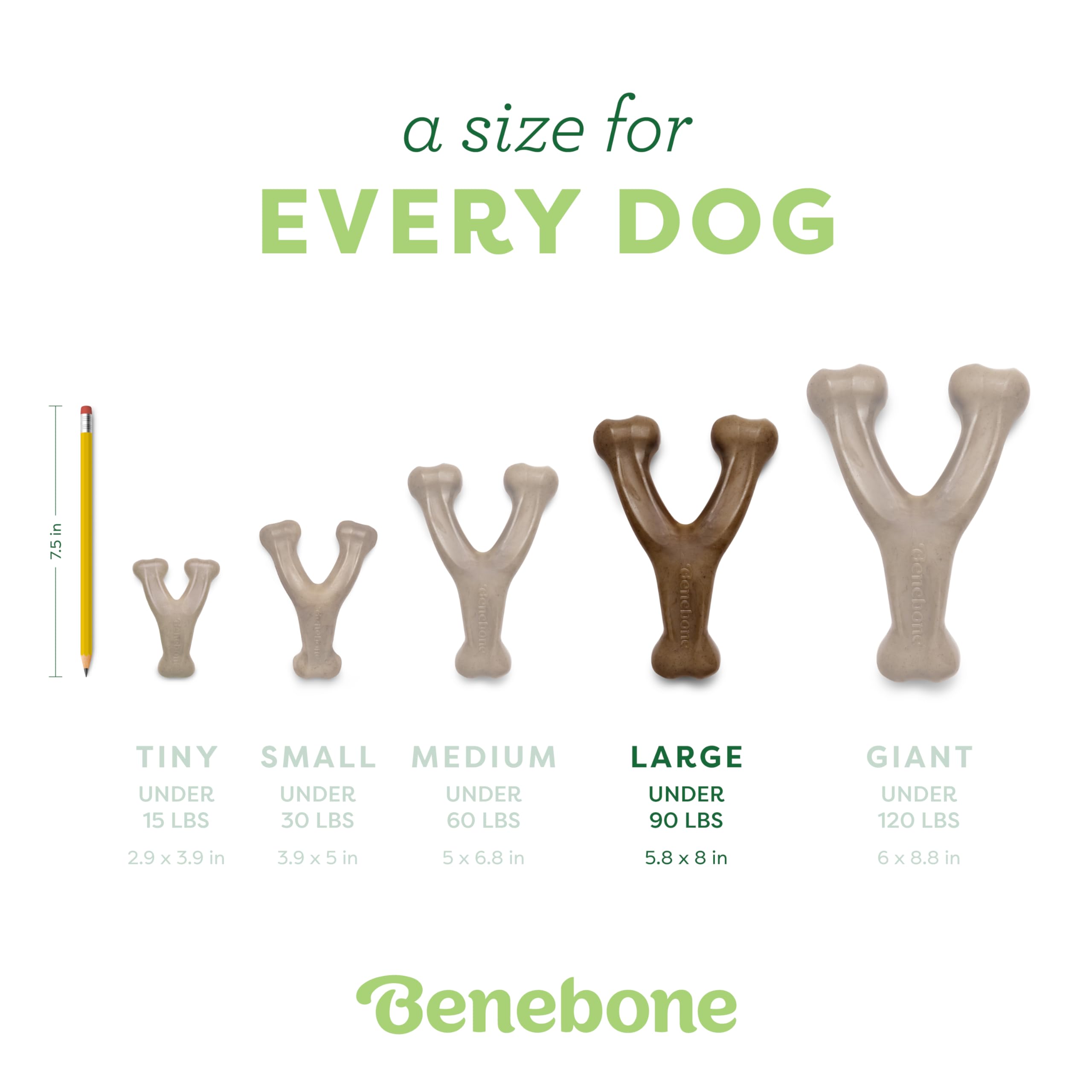 Benebone Wishbone Durable Dog Chew Toy For Aggressive Chewers, Real Bacon, Made In Usa, Large