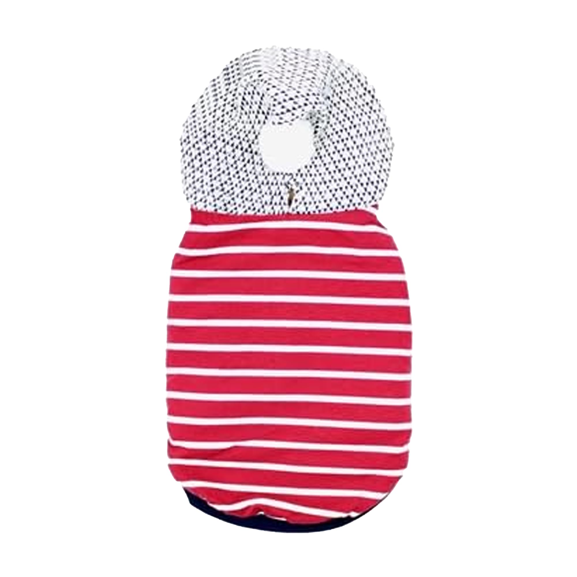 Parisian Pet Basic Dog Hoodie - Lightweight Red Striped Pom Pom Hoodie - Dog Sweatshirt With Pockets - S