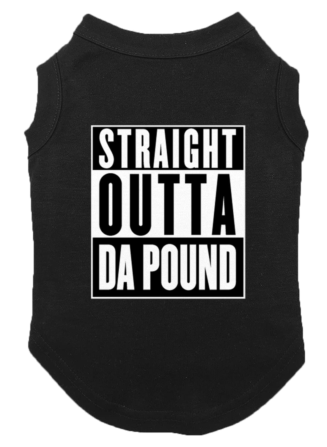 Straight Outta Da Pound - Rescue Dog Shirt (Black, 2X-Large)