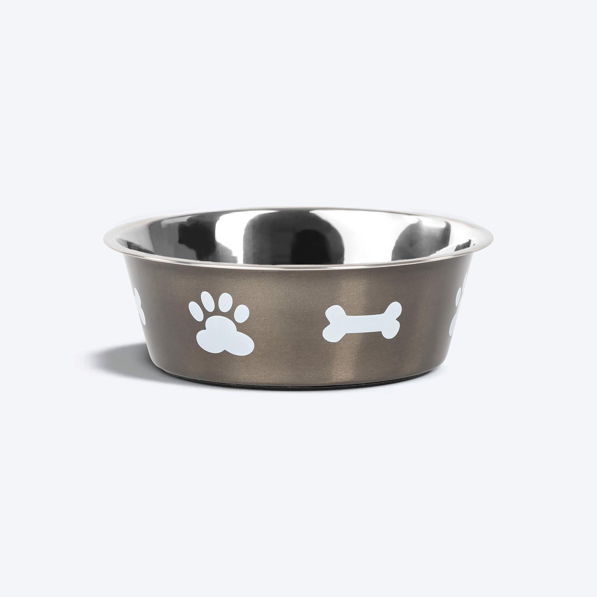 Heads Up For Tails Paw & Bone Printed Dog Bowl, Grey (Xl  2650 Ml)