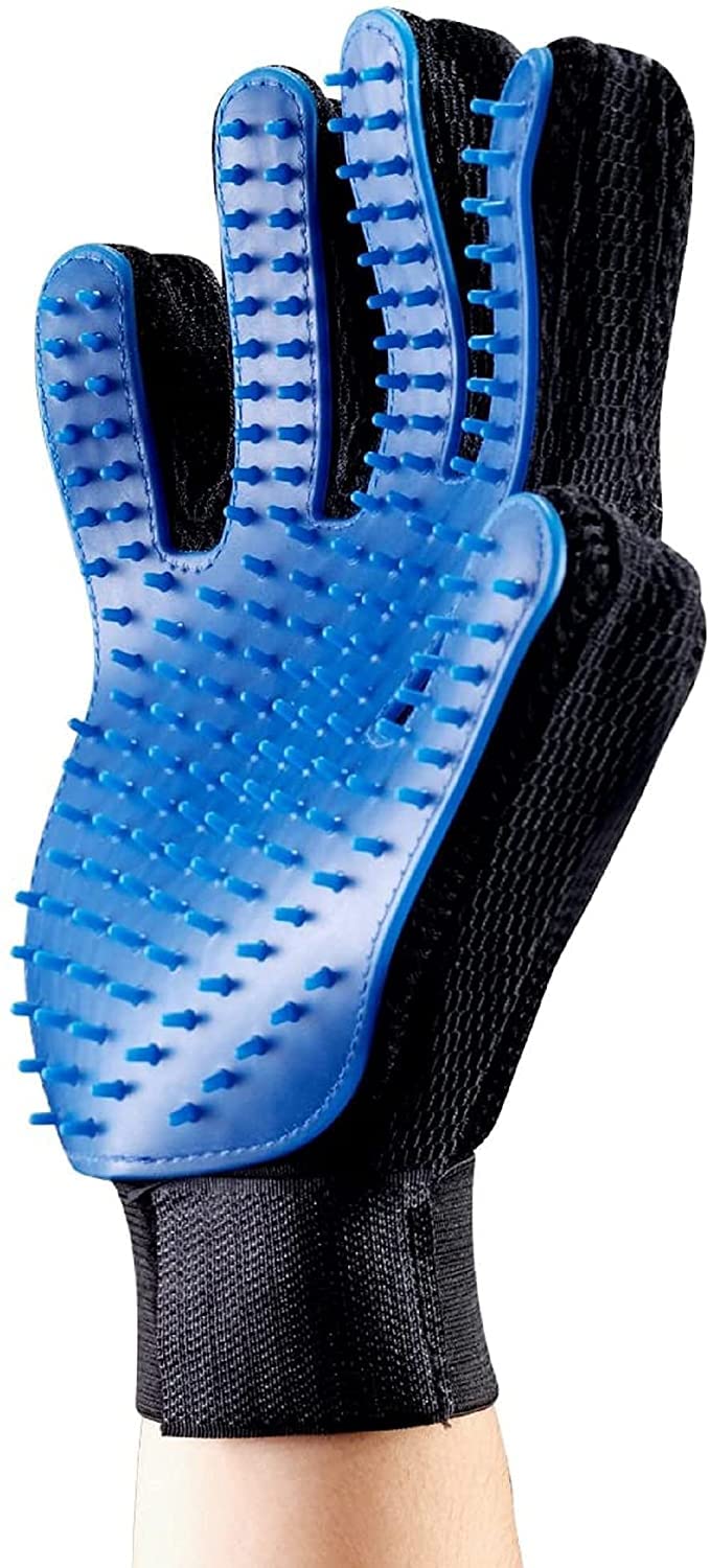 Coskira Pet Hair Remover Glove  Gentle Pet Grooming Glove Brush  Deshedding Glove  Massage Mitt With Enhanced Five Finger Des