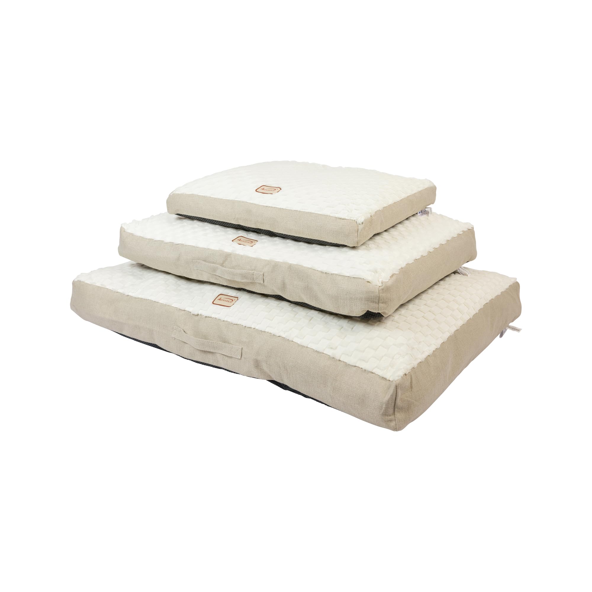 Armarkat Dog Crate Mat M12HMB/MB-M, Medium, Beige/White, Fabric with Poly Fill Cushion & Removable Cover, 28"L x 22"W x 5