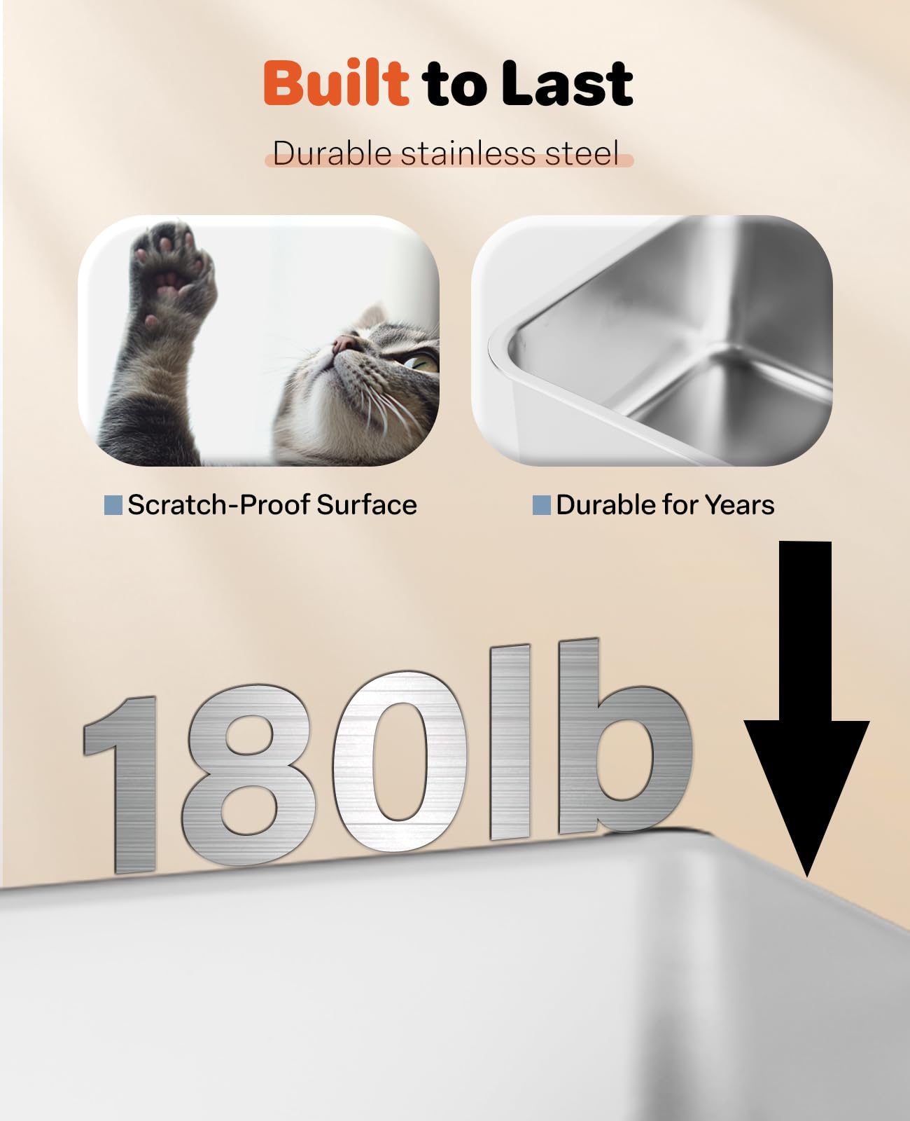 Stainless Steel Litter Box With Lid, Extra Large Metal Cat Box For Big Cats, High Sided Kitty Litter Box With Scoop & Pee Pads,
