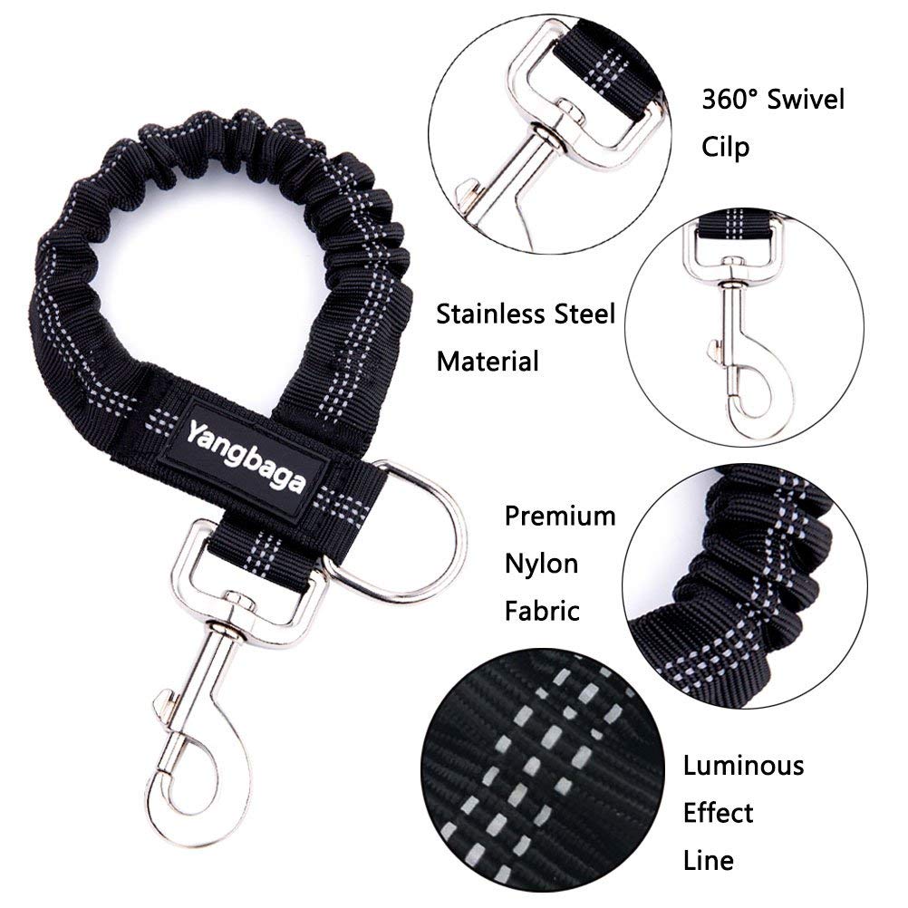 Yangbaga Dog Leash Extender (Black, For Dogs < 20Lbs)