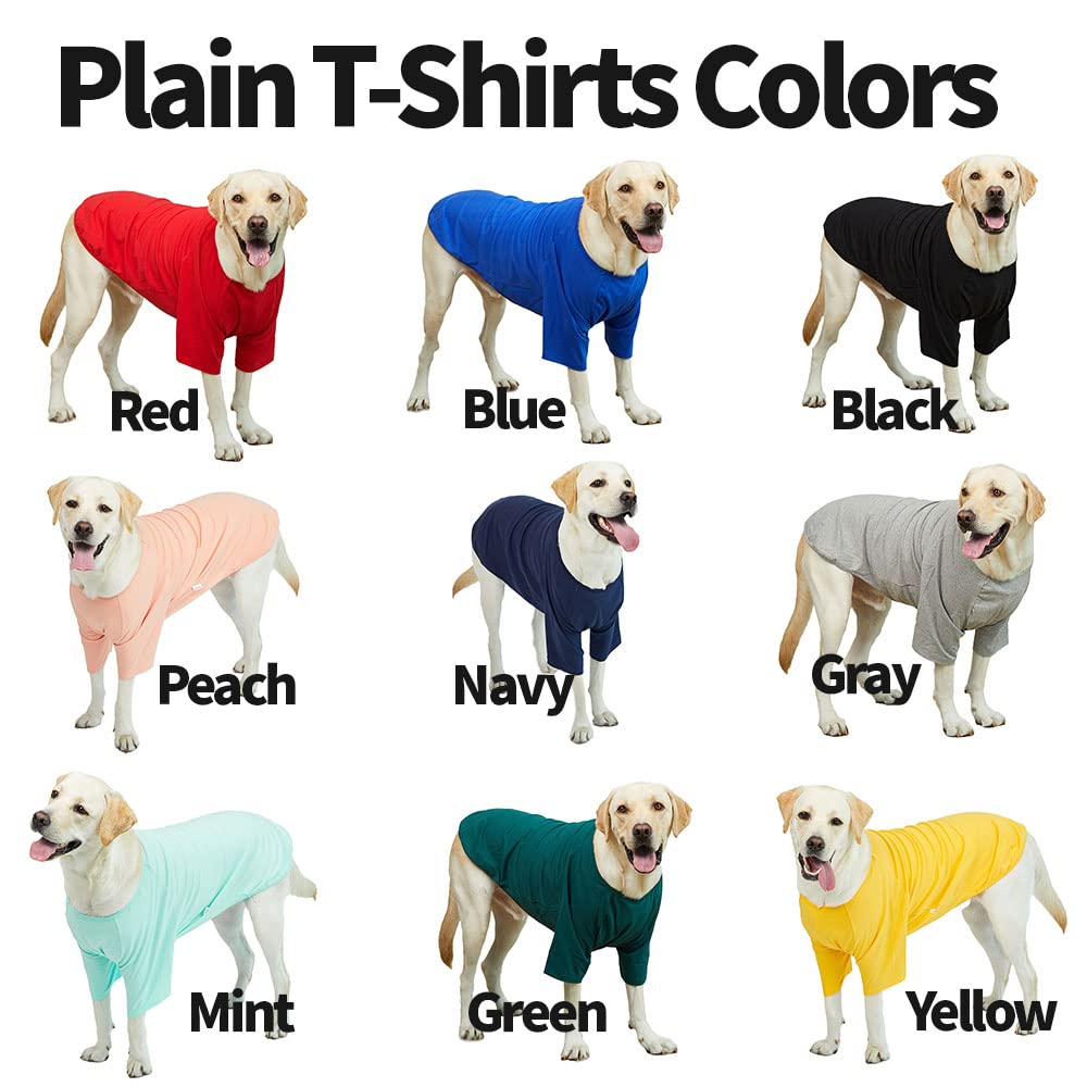 Lucky Petter Dog Shirt For Small Dogs Plain T-Shirts Soft Breathable Dog Cotton Shirt Pet Clothes (2X-Large, Blue)