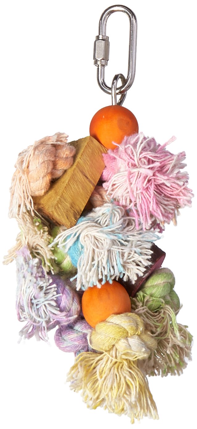 Penn-Plax Shaggy Kabob Bird Toy for Small Birds - Stimulating Plastic Fun (Model BA930) - Multiple Colors, Small Size