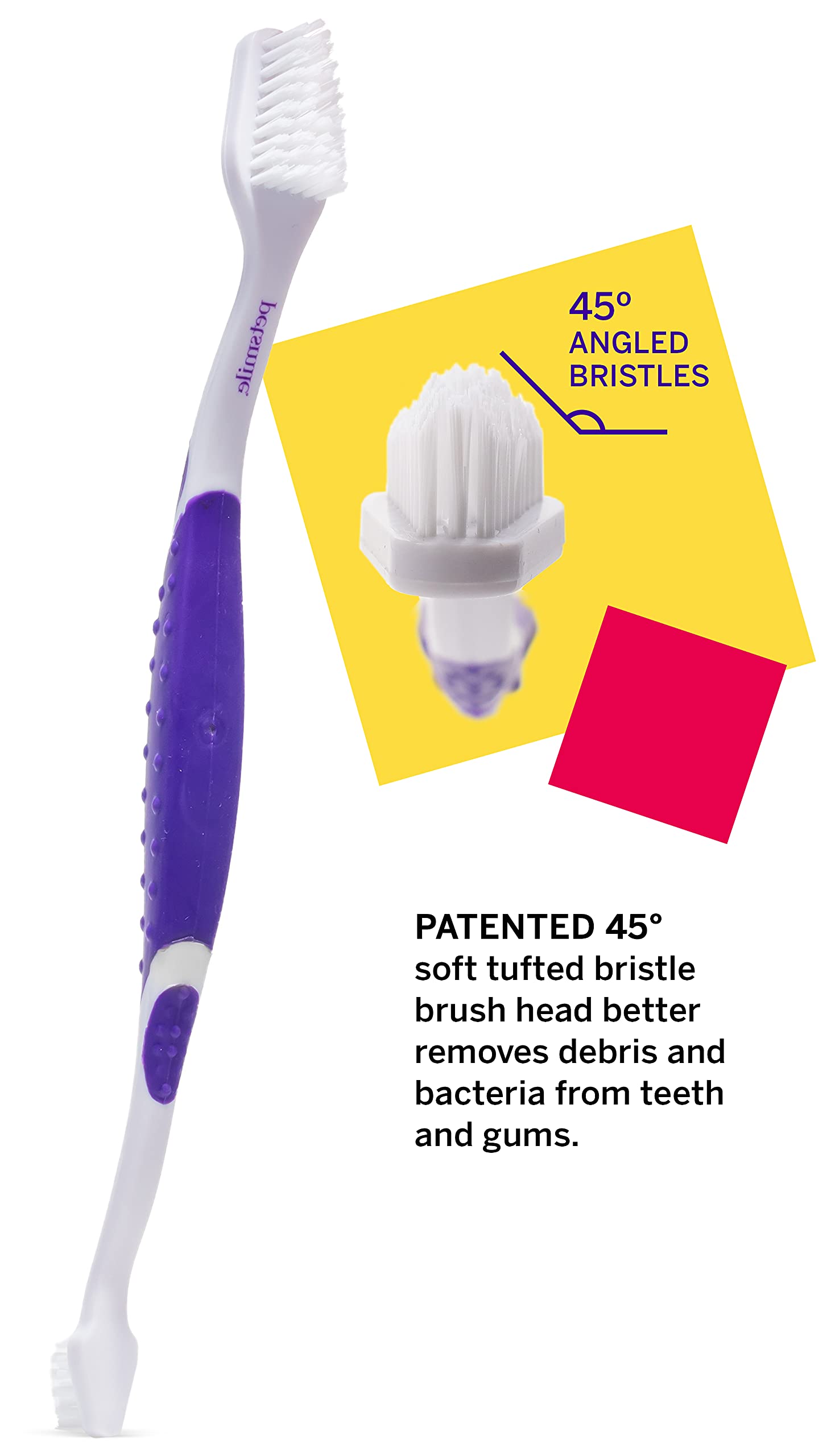 petsmile Professional Pet Toothbrush - Patented 45 Cat & Dog Toothbrush for Small & Large Animals - Pet Accessories for Dental C