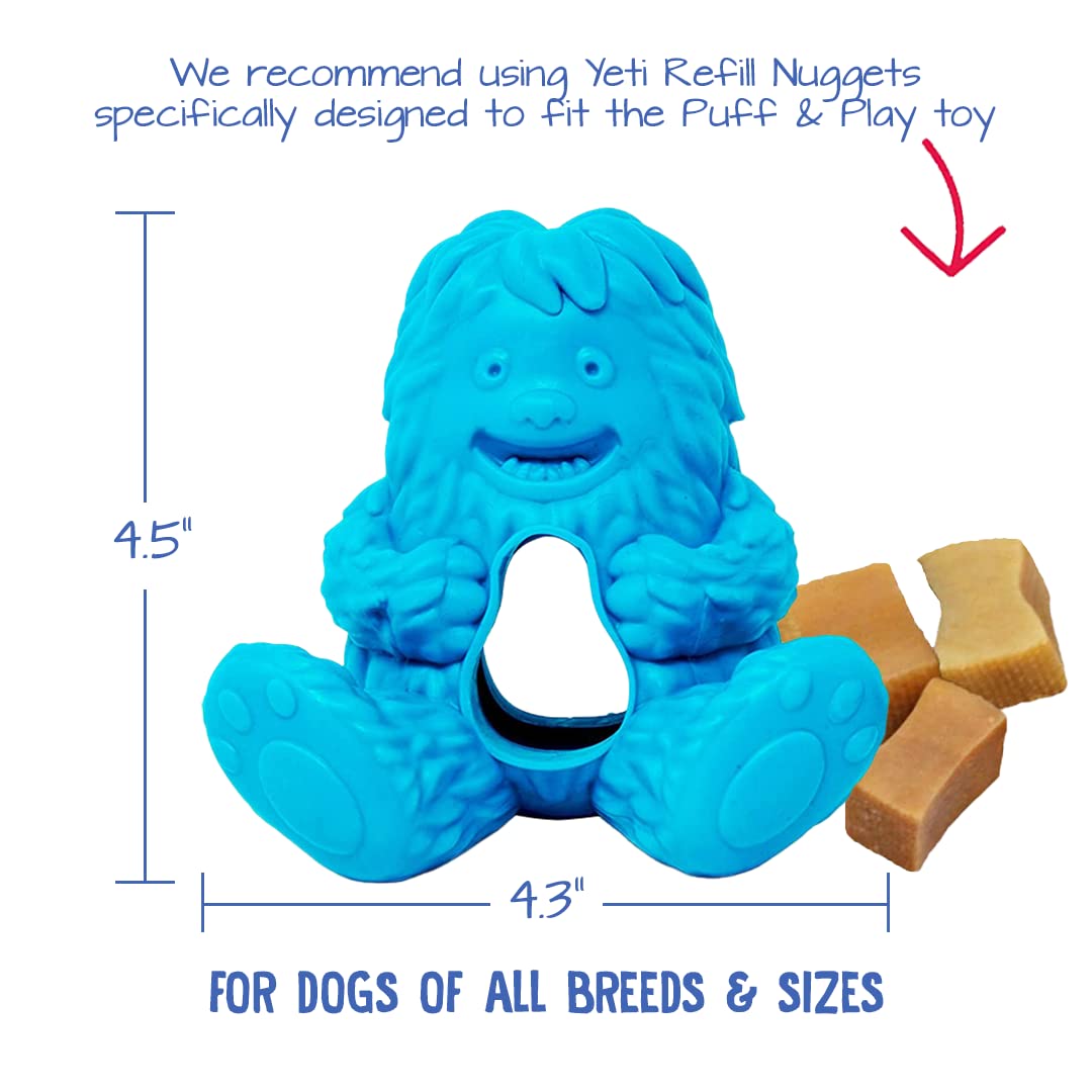 Yeti Puff & Play Dog Toy – Chew Holder & Treat Dispenser For Light To Moderate Chewers – Interactive Puzzle Toy For Teething & Behavior Training – Yeti Orange (Pink, Yeti)