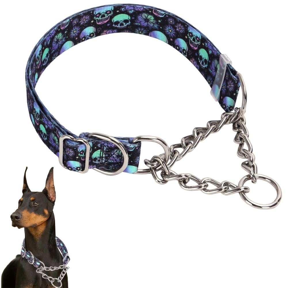 Dog Choker Collar For Large Dogs,Stainless Steel Chain Martingale Collar For Dogs, No Pull Slip Cinch Choker Choke Heavy Duty Do