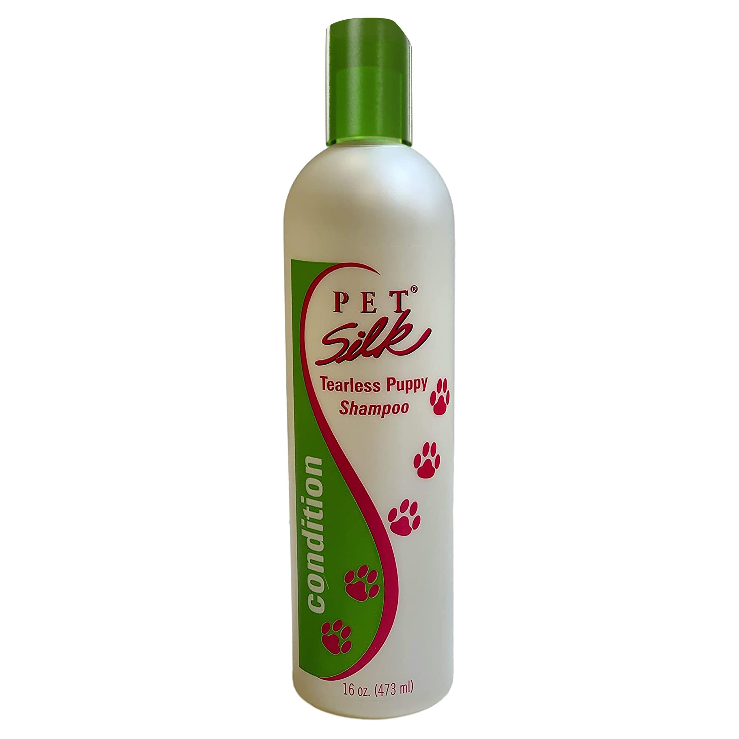 Pet Silk Tearless Puppy Shampoo 16oz, Specially Formulated Tear Free Shampoo for Sensitve Skin & Coat, Effective & Gentle, Fragr