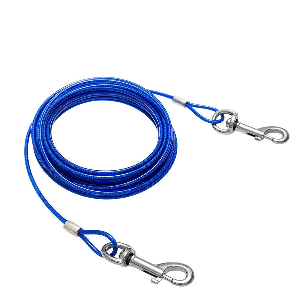 Darkyazi Dog Stake Tie Out Cable And Reflective Stake 16 Ft Outdoor, Yard And Camping, For Medium To Large Dogs Up To 125 Lbs (16Ft Cable, 18' Stake, Red)