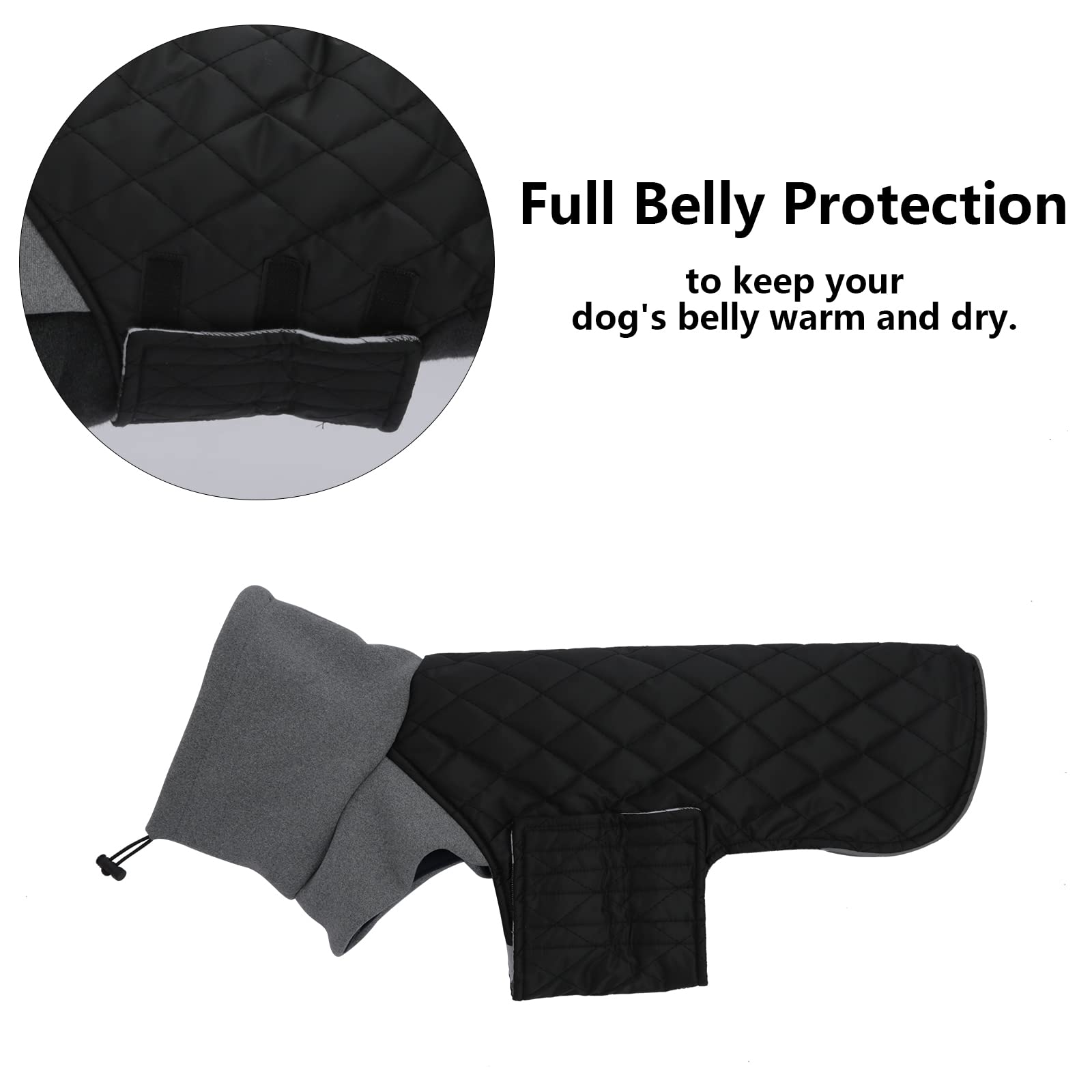 Geyecete Dachshund Coat Winter,Warm Dachshund Coat Waterproof Windproof, High Neckine String Holes Miniature Dachshund Jacket Fo
