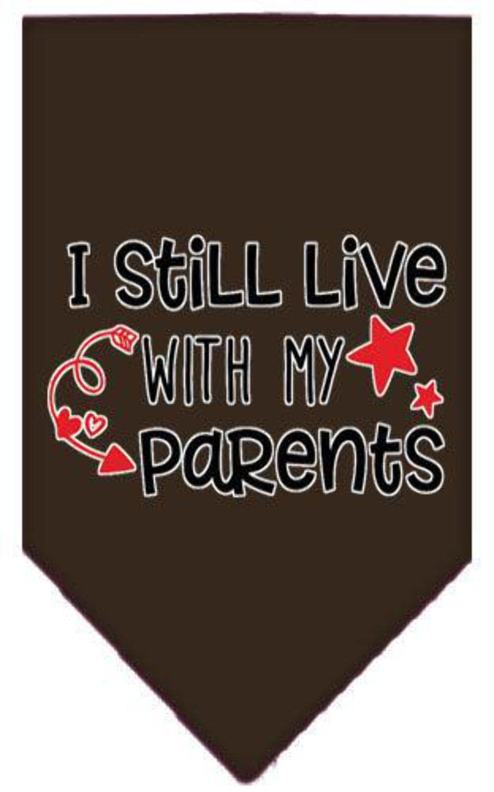Pet and Dog Bandana Screen Printed, "I Still Live With My Parents" Orange Small