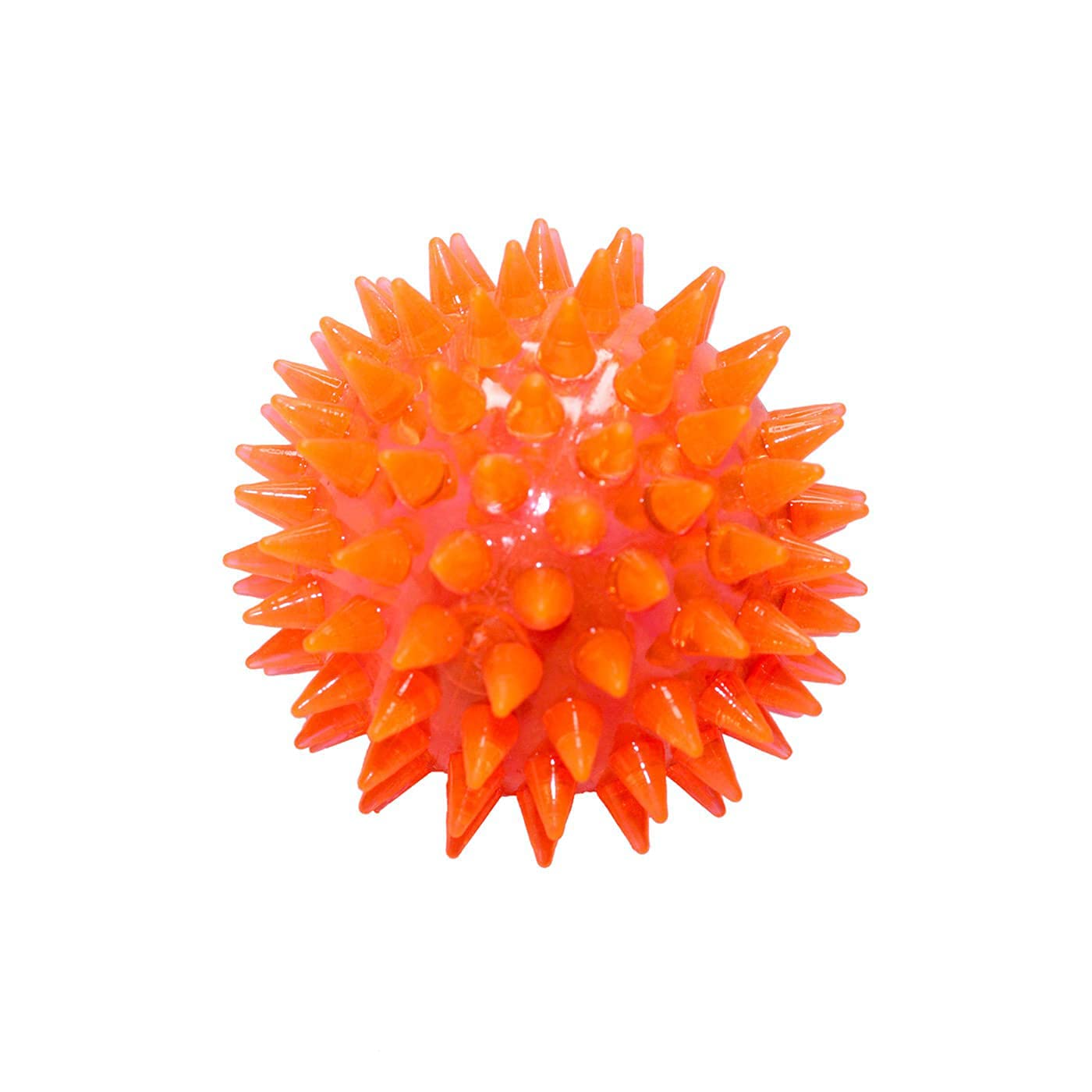Rvm Toys 2 In 1 Qty 1 Rubber Spiked Ball With Led Flash And Sound As Dog Chew Toy Or To Play Or Puppy Teething Toy 3 Inches
