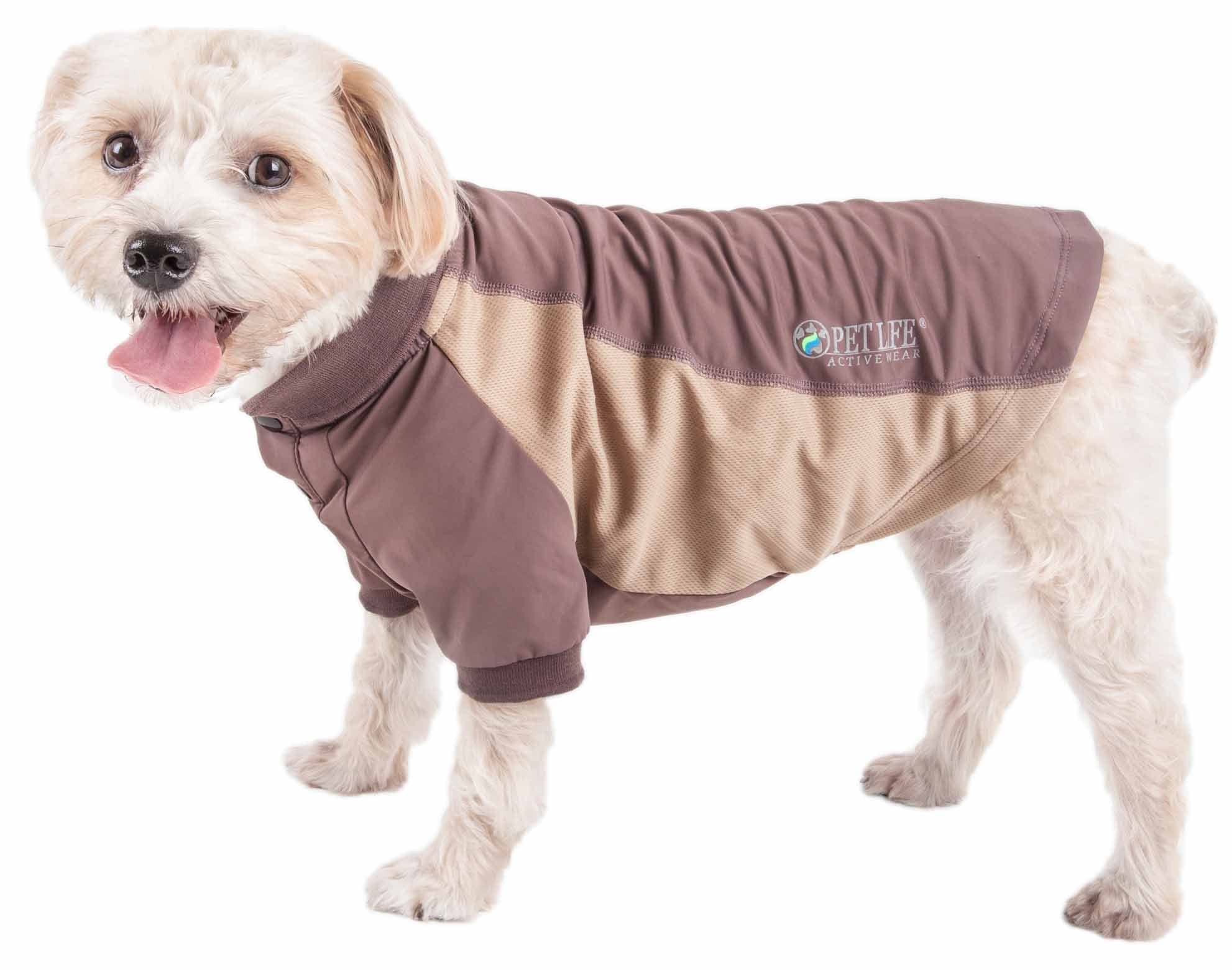 Pet Life ® Active 'Barko Pawlo' Stretchy Fitness and Yoga Dog T-Shirt - Dog Polo Featuring 4-Way Relax-Stretch and Quick Dry Technology - Performance and Reflective Pet T-Shirt Dog Clothes