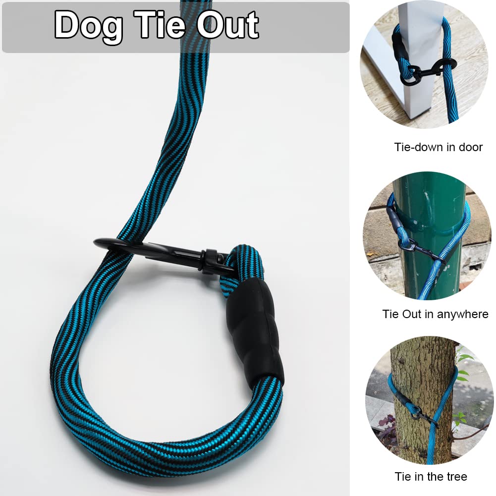 Btinesful Tie-Out Check Cord Long Rope Dog Leash, 8Ft 12Ft 20Ft 30Ft 50Ft Recall Training Lead Leash- Great For Large Medium Sma