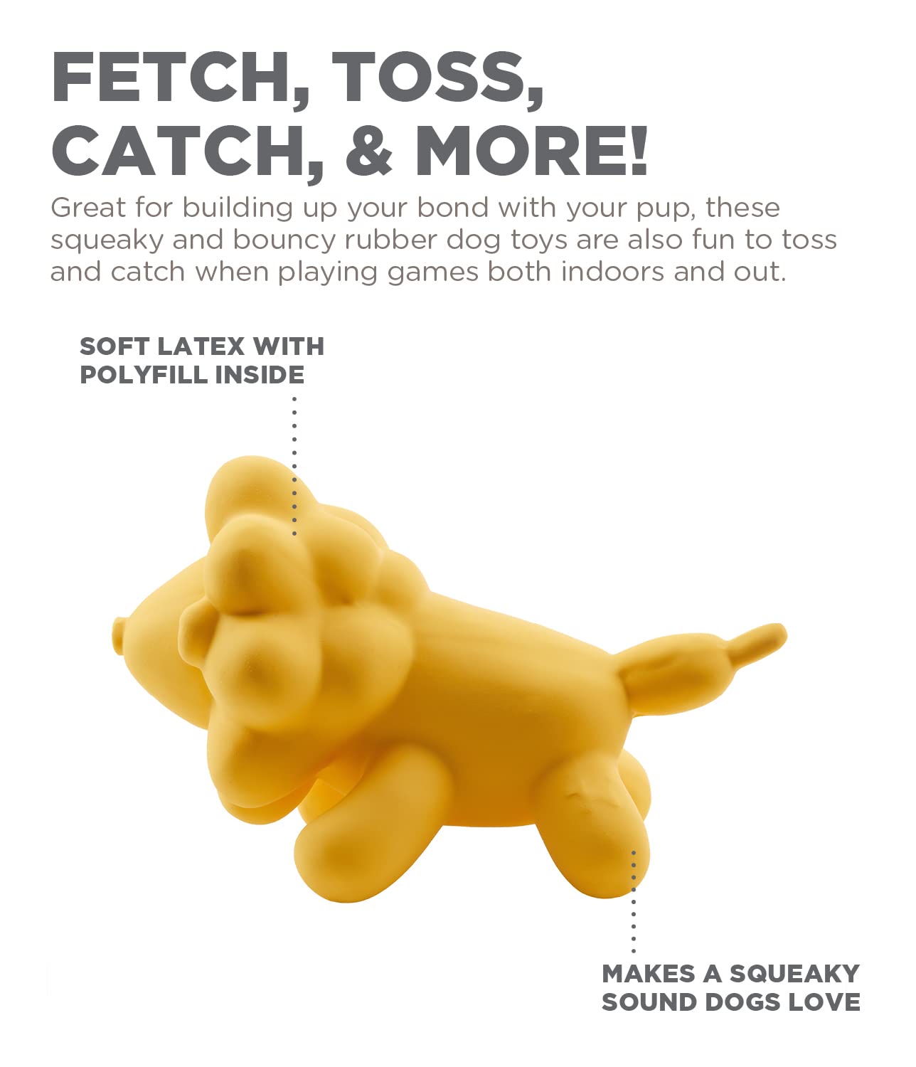 Outward Hound By Charming Pet Latex Rubber Balloon Lion Squeaky Dog Toy, Large
