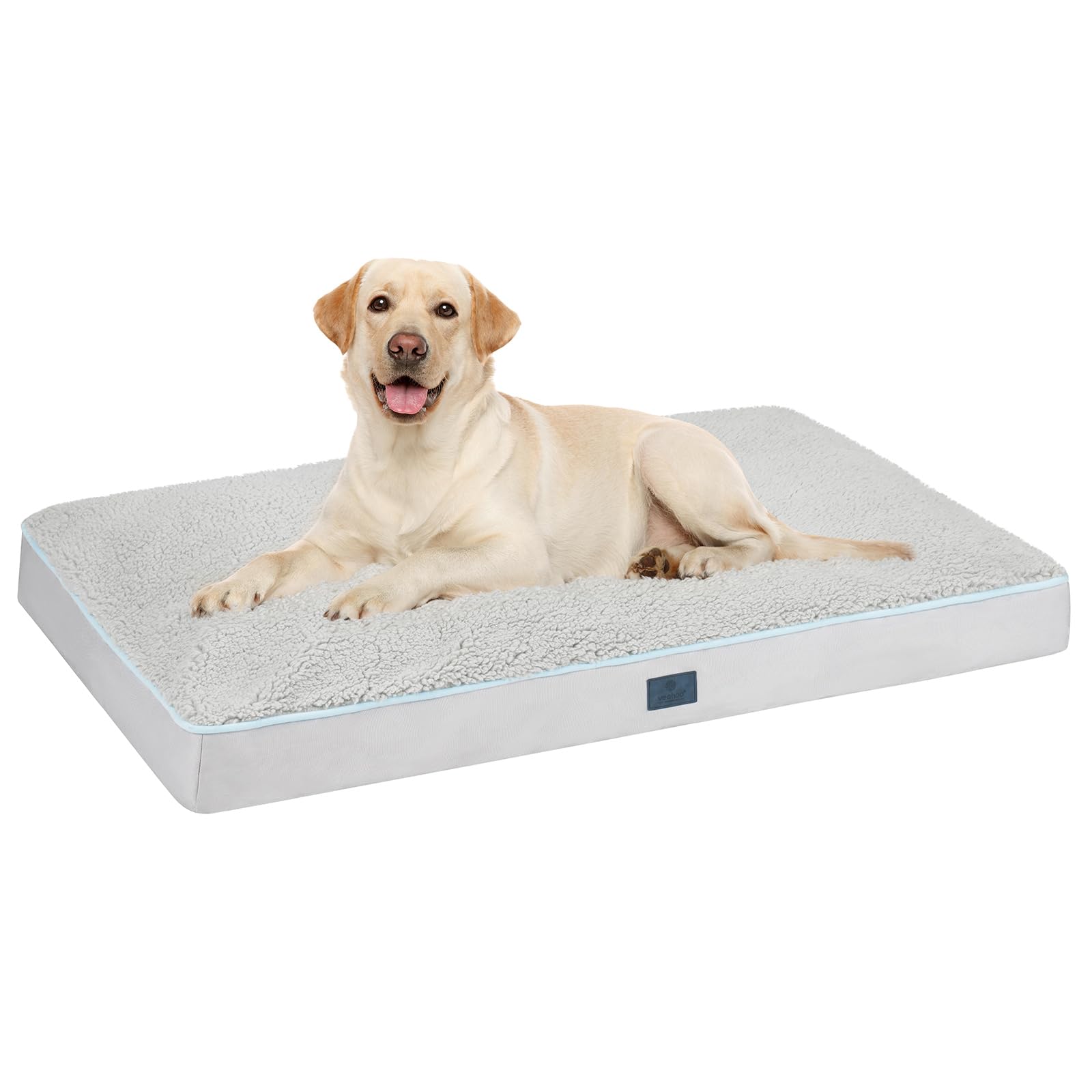 Veehoo Washable Dog Beds Large Sized, Deluxe Plush Sherpa Xxxl Dog Bed For Crate With Removable Cover & Waterproof Inner Liner, 