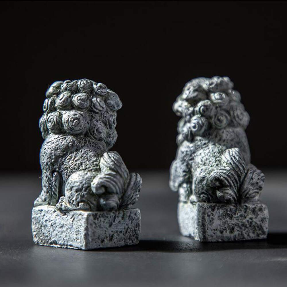 Smoothedo-Pets Fish Tank Decorations Aquarium Decoration Mini/Pair Size Ornaments Accessories Fish Hides Asian Garden Fengshui Beast Dog Mini