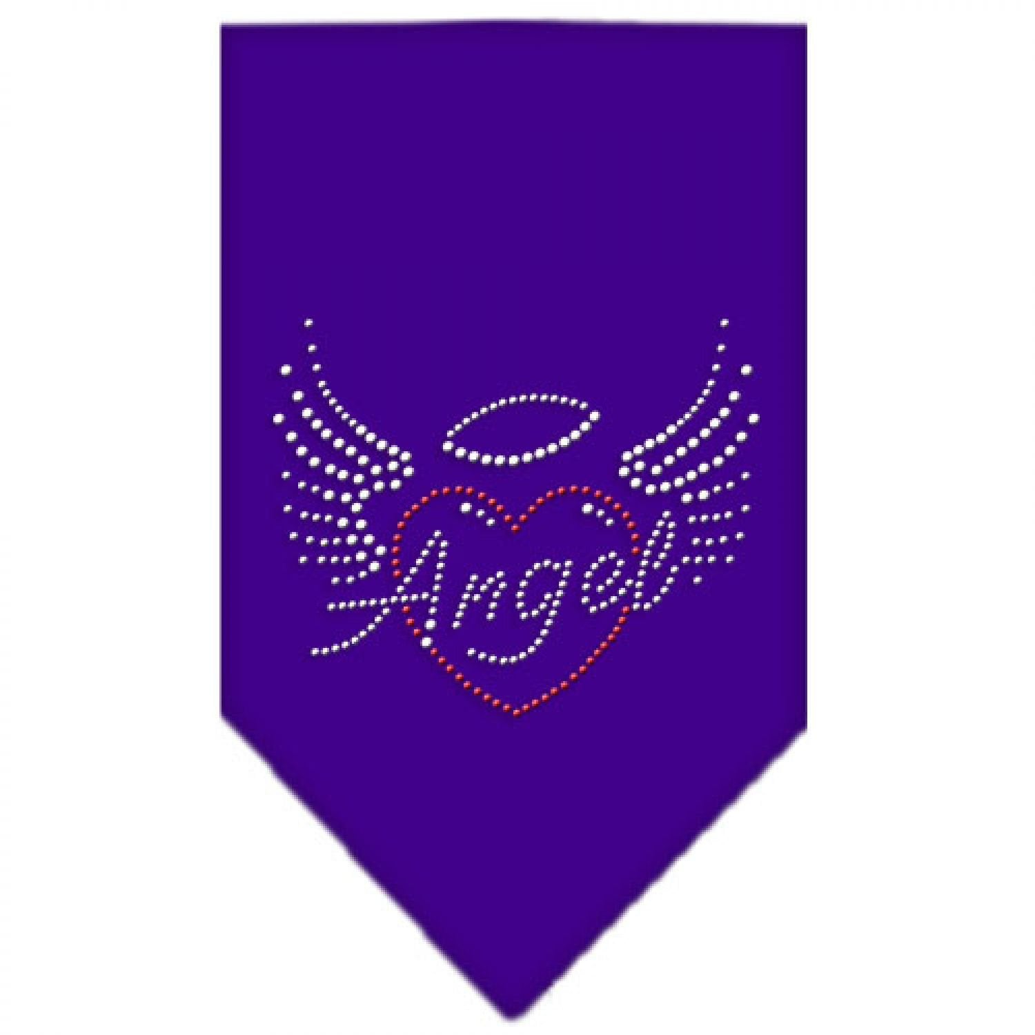 Mirage Pet Products Angel Heart Rhinestone Bandana Purple, Small