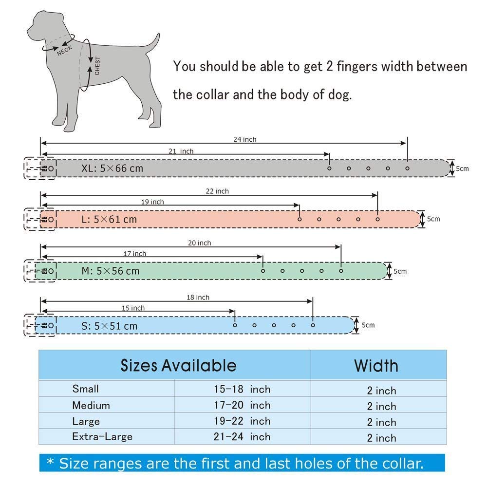 Pimaodog Sharp Spiked Studded Dog Collar 2 Inch Width Stylish Leather Dog Collars For Medium & Large Dogs Pitbull Labrador Boxer Rottweiler German Shepherd (Xl:21-24 Inch, Red-1)