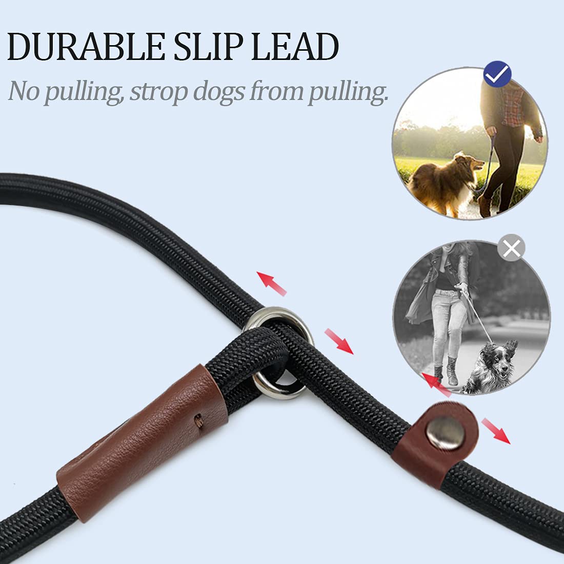 Maypaw Slip Lead Control Leash For Dogs No Pull, 13+ Colors Classic Dog Leash 7Ft Pet Leash, 1/4” Rope Leash For Small Medium Animals
