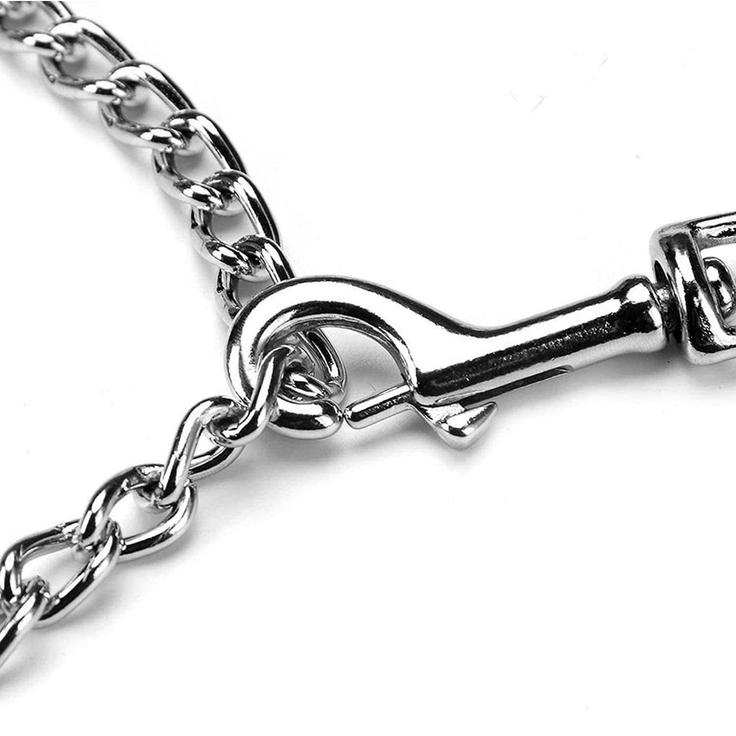 Petiry Chain Leash Metal Dog Leash Chrome Plated With Soft Padded Handle For Small Dogs.(S, Black Handle)