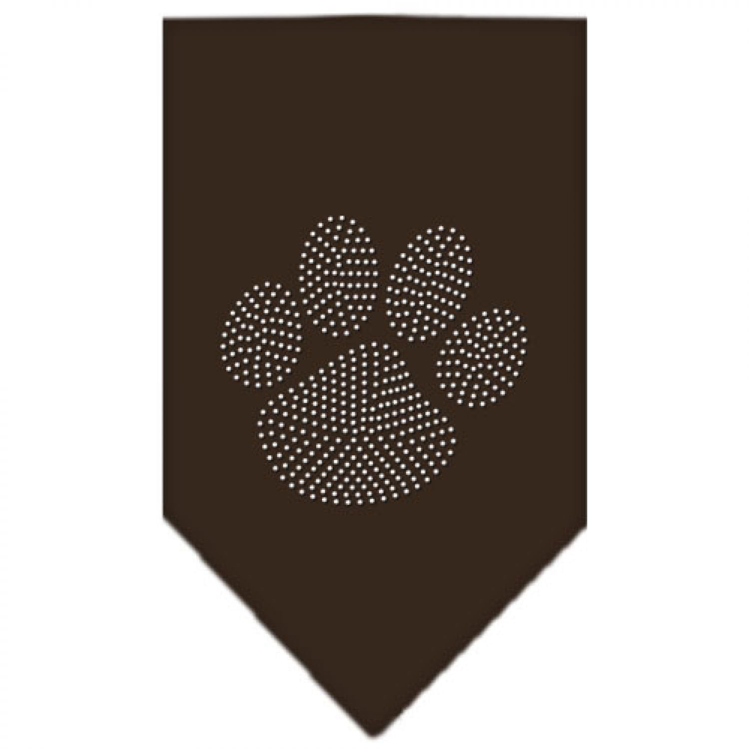 Pet and Dog Bandana Rhinestone, "Paw Clear" Cocoa Small