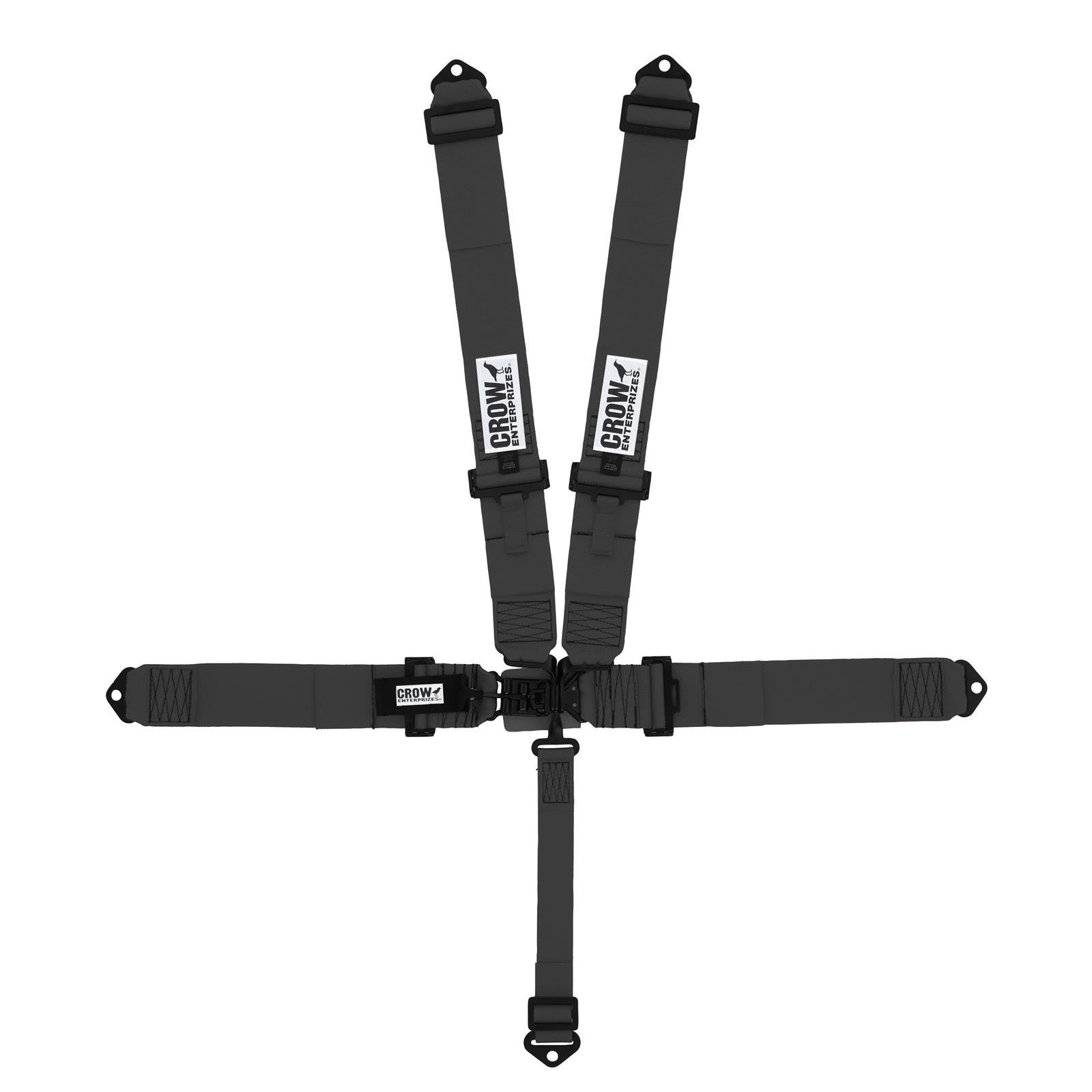 Crow Enterprizes Harness, 5 Point, Latch And Link, Sfi 16.1, 50 In Length, Pull Down Adjust, Bolt-In/Wrap Around, Individual Har