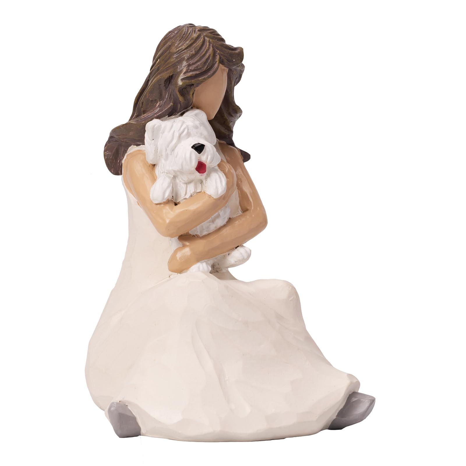 Butiliveen Woman With Dog Figurines, Resin Angel Dog Figurine For Dog Lovers, Sympathy Dog Memorial, Pet Loss Gifts, Westie Gift