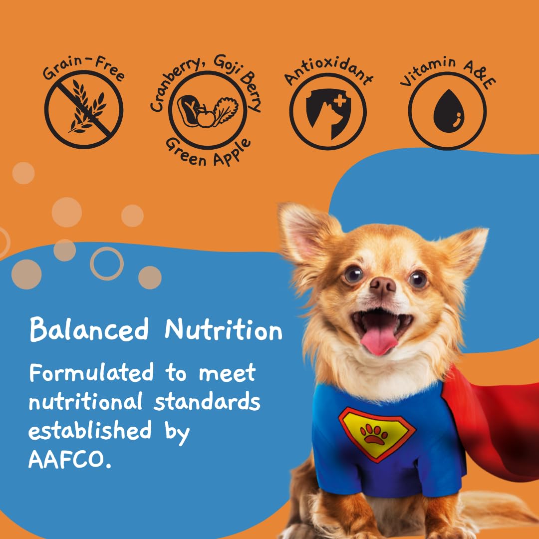 MOOCHIE Grain Free Small Dogs Wet Dog Food - Boost Immune - Duck, Cranberry & Goji Berry - No Artificial Flavors or Preservative
