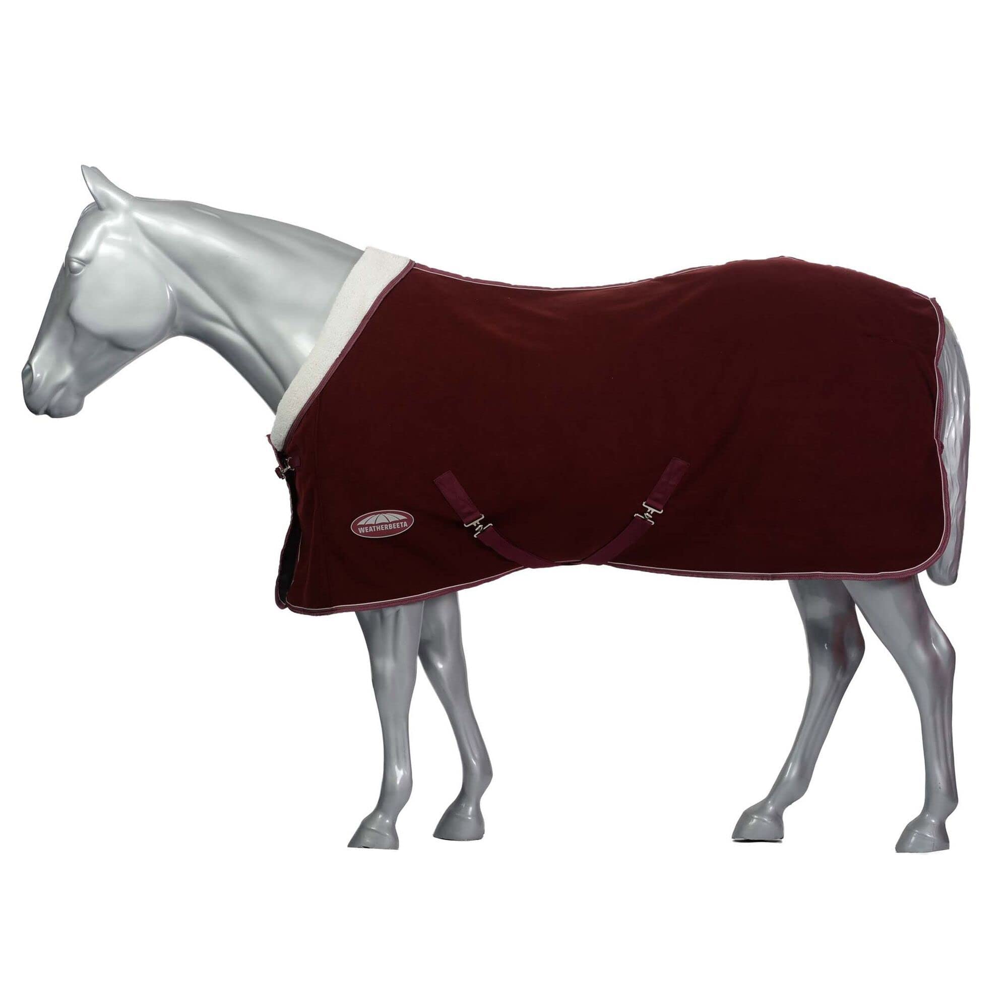 Weatherbeeta Sherpa Fleece Cooler Standard Neck, Maroon/White, 84'