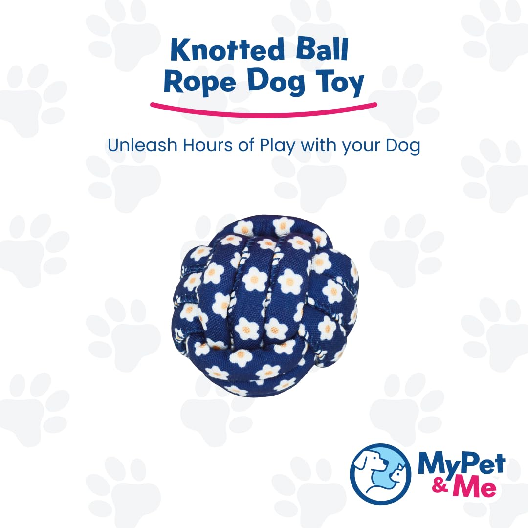 My Pet & Me - Knotted Ball Rope Dog Toy - Safe Non-Toxic For Active Chewers And Puppies, Ideal For Fetch, Teething, And Interact