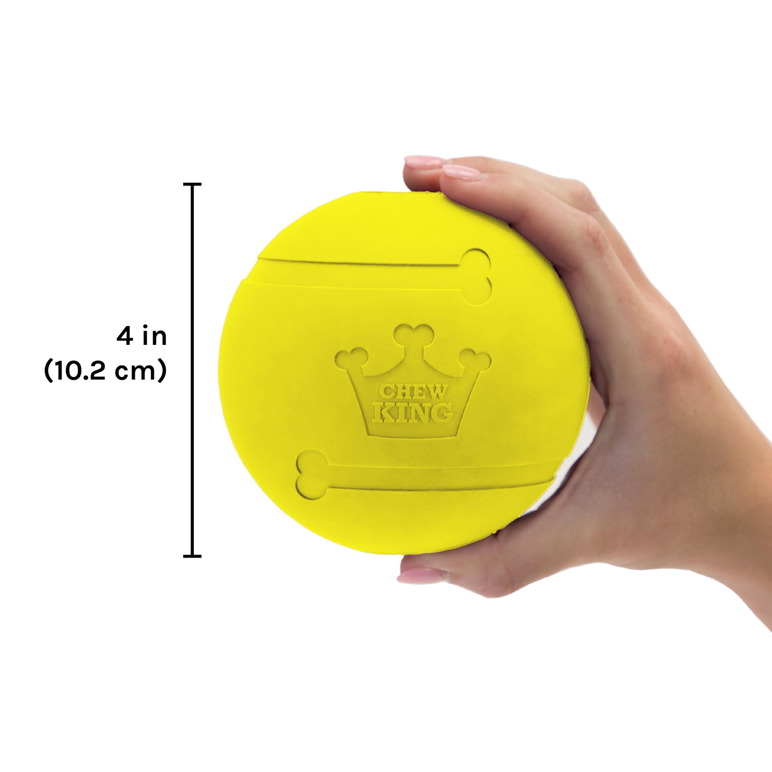 Chew King Flavored Rubber Ball Collection, 4 Inch Chicken Flavor Rubber Fetch Balls 2-Pk
