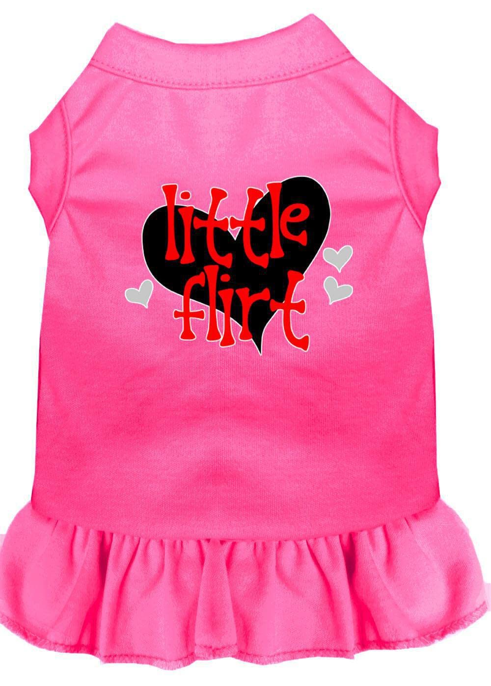 Dog Dress, Pet Dog & Cat Dress Screen Printed, "Little Flirt" Light Pink MD (6-10 lbs.)