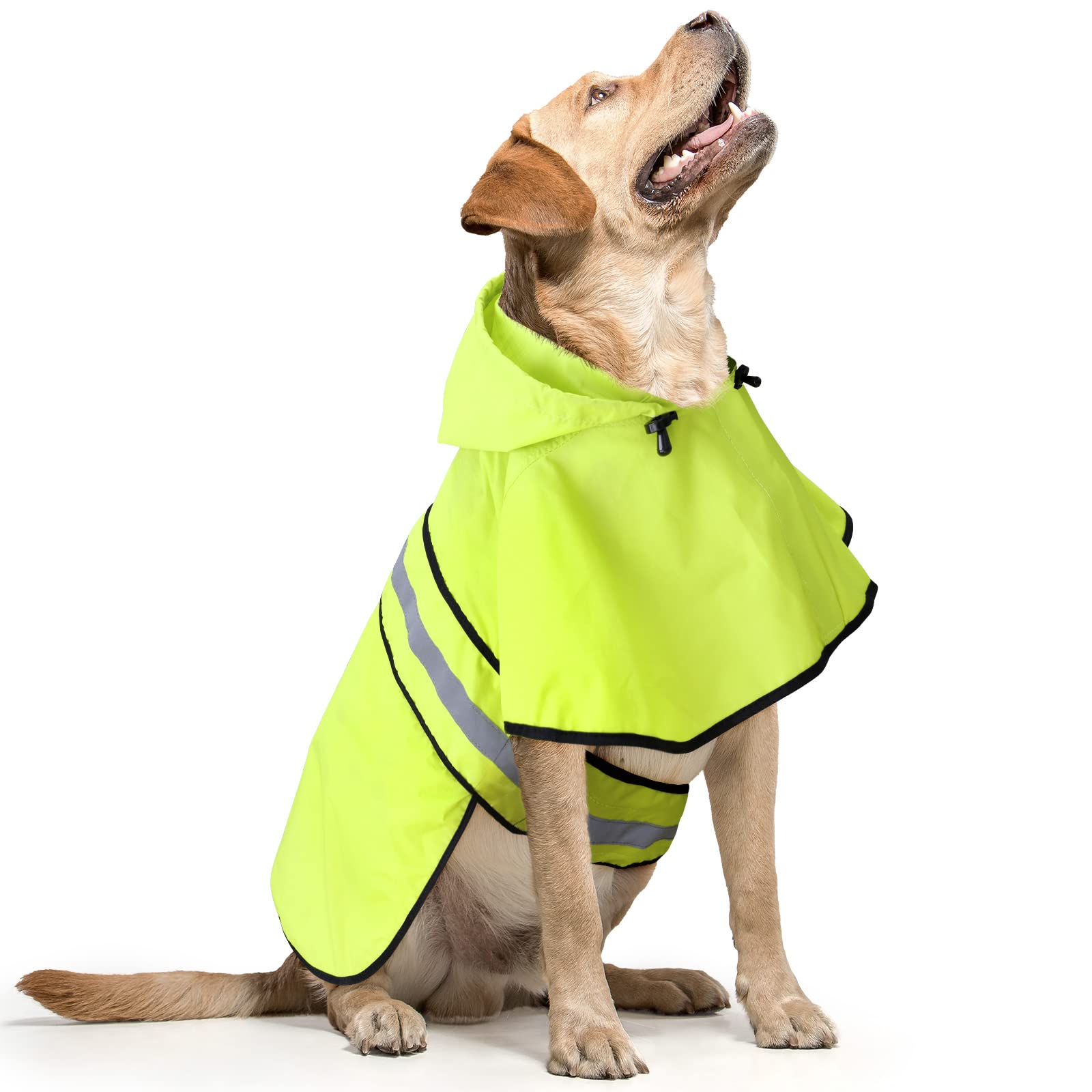 Domagiker Reflective Dog Raincoats - Waterproof Lightweight Dog Raincoat Rain Poncho, Adjustable Dog Raincoats Jacket For Night