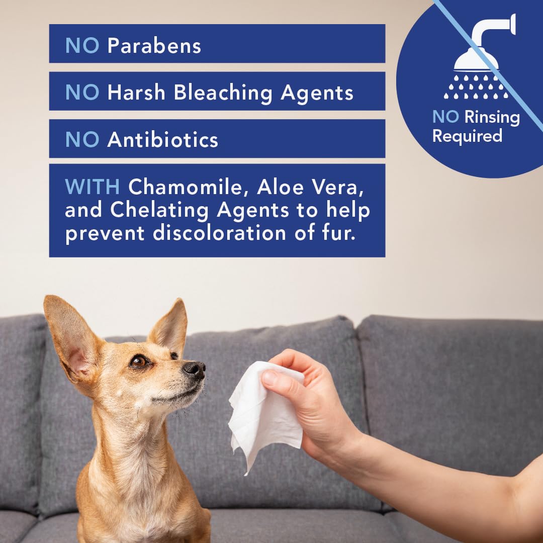 ANGELS EYES Face, Eye & Paw Cleansing & Tear Stain Wipe, Large 4   x7    Hypoallergenic Dog & Cat Wipes, Reduce Tear Stains, Dir