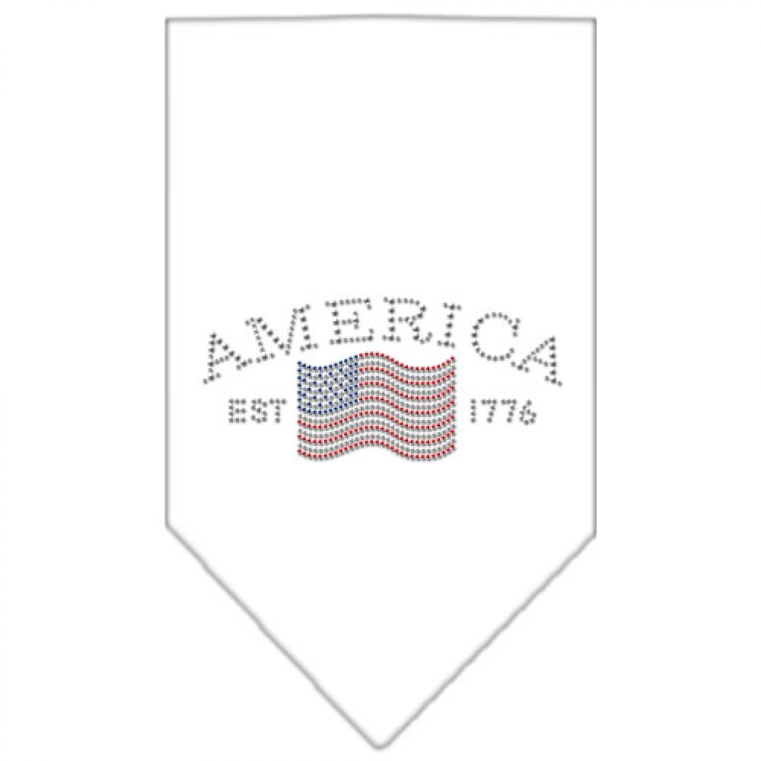 Mirage Pet Products Classic American Rhinestone Bandana, Large, White