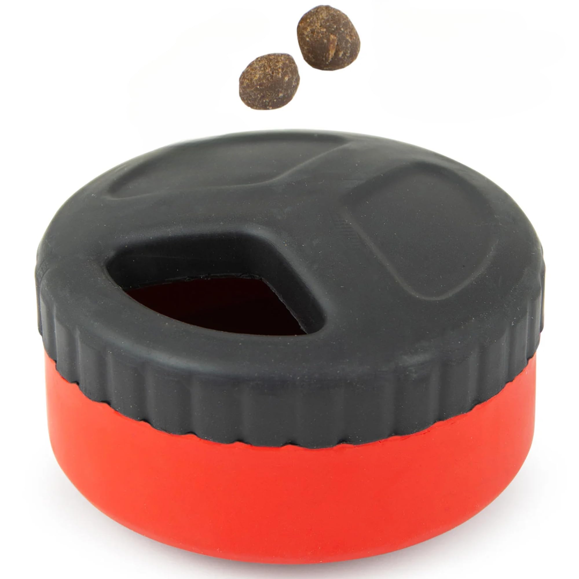 Jeffers Pet Natural Rubber Dog Chew Toy - Red Hocky Disc, Medium - Treat Dispensing, Vanilla Scent, Durable, Non-Toxic, Dishwash