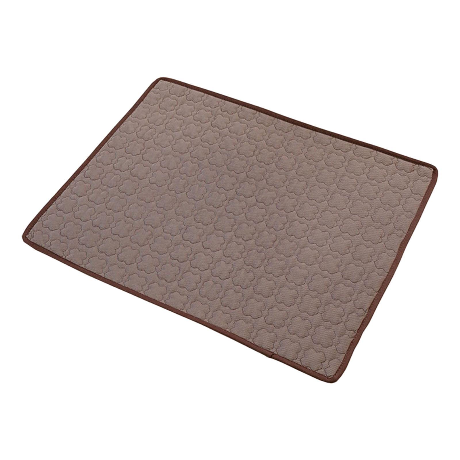 Dog Self Cooling Mat Summer Washable Mattress for Heat Relief Brown