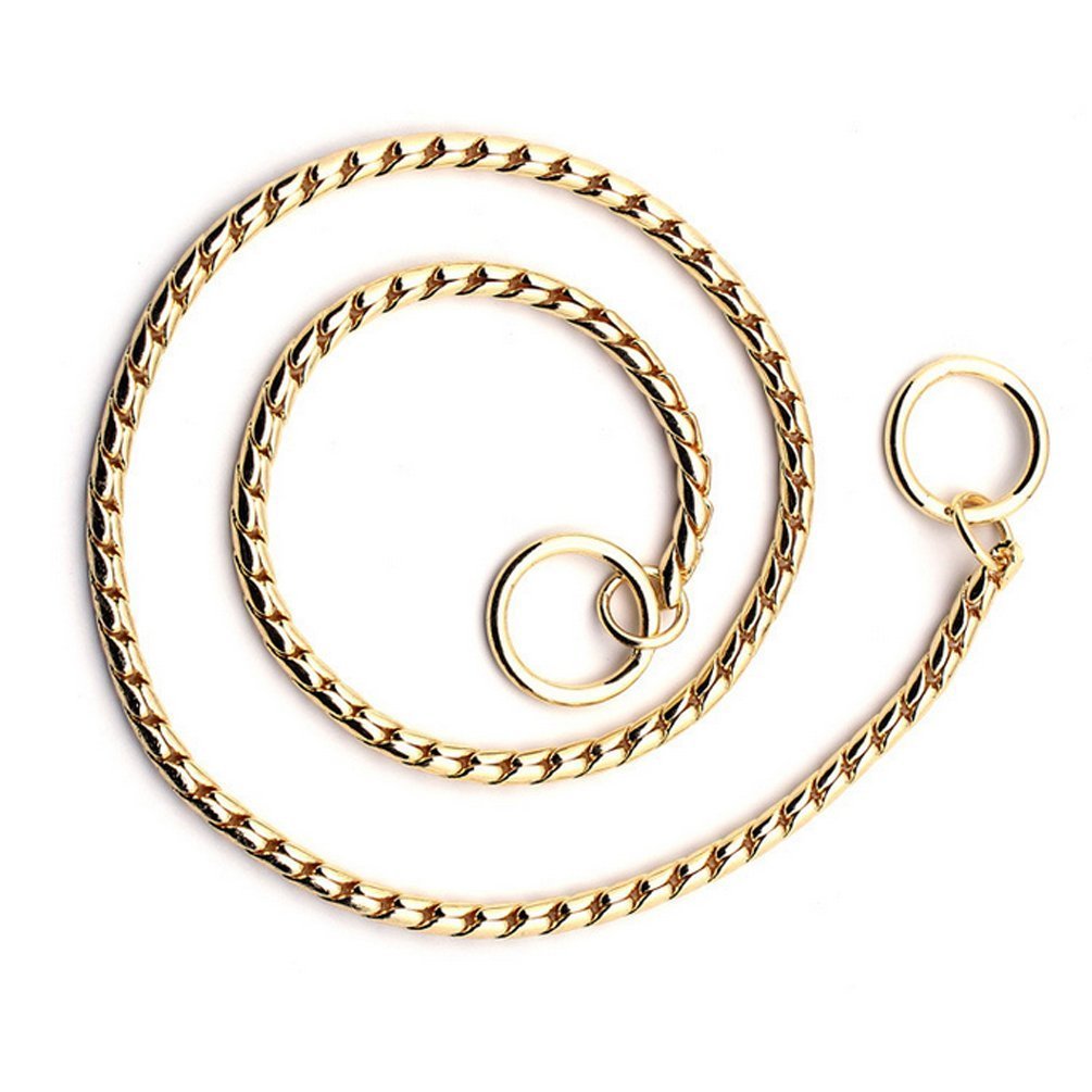 Sgoda Gold Dog Chain Collar Choke Pet Training Snake Collar With Heavy Links, 16 In, 3 Mm