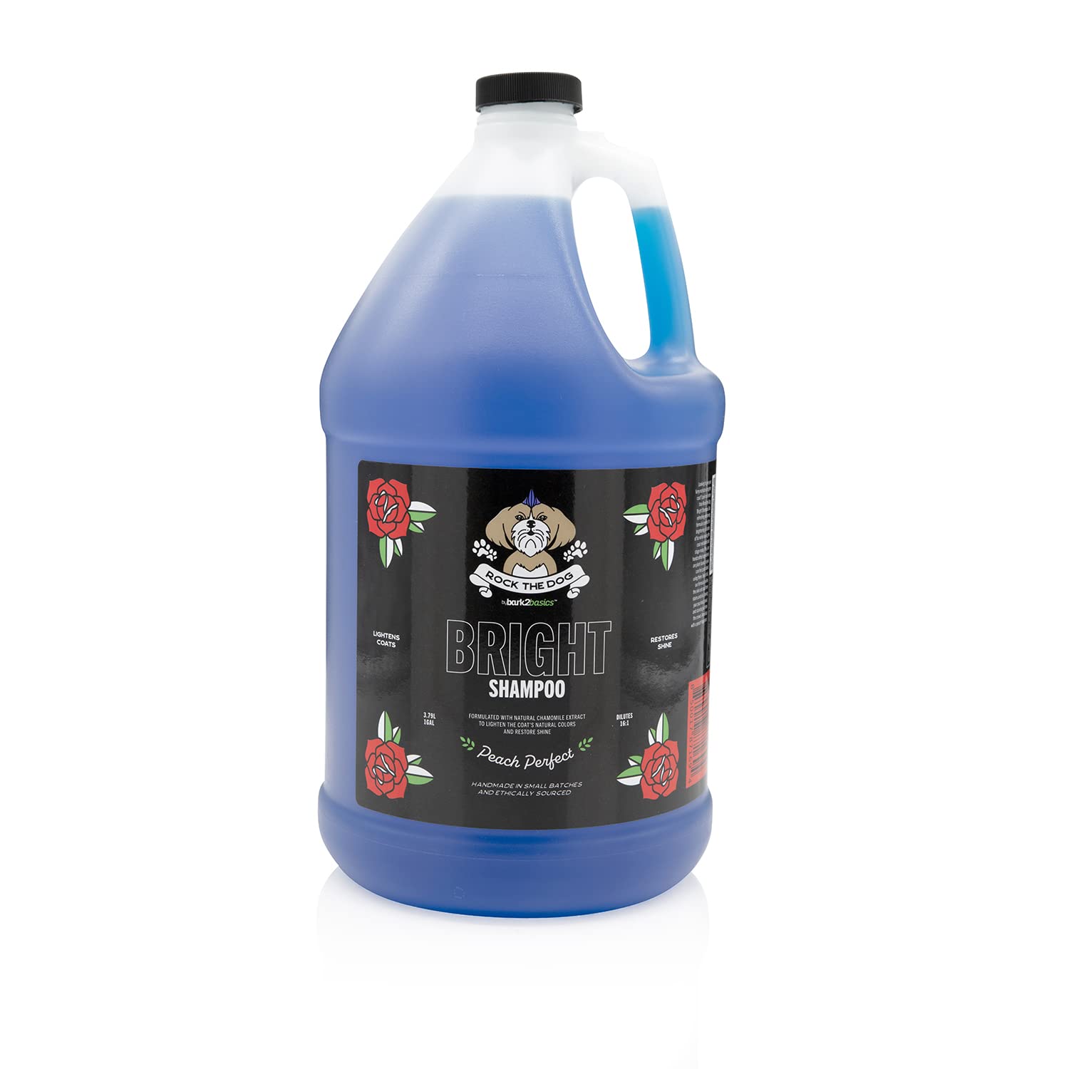 Bark2Basics Rock the Dog Brightening Pet Shampoo, 1 Gallon - Lightens the Coat's Natural Color, Whitens, Brightening, Removes St